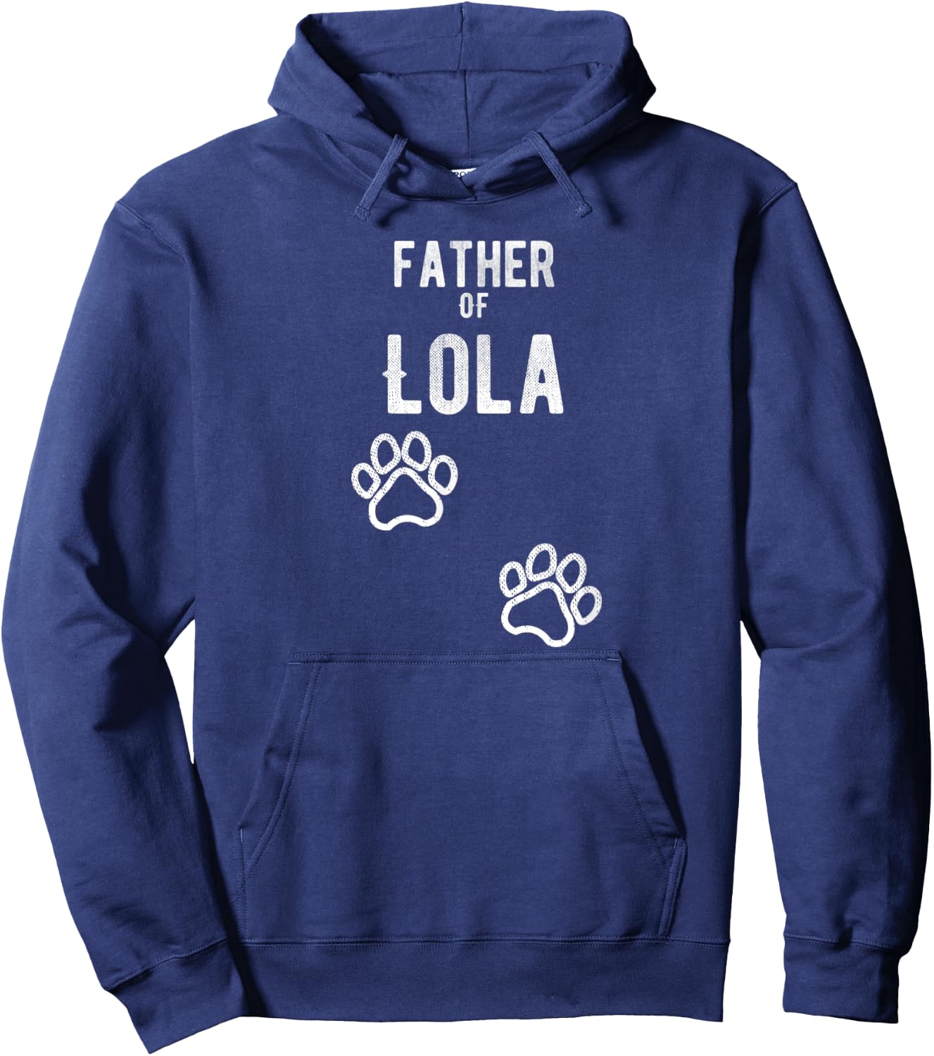 Father of Lola - Dog Puppy Personalized Name Graphic Hoodie - Hoodie | Navy