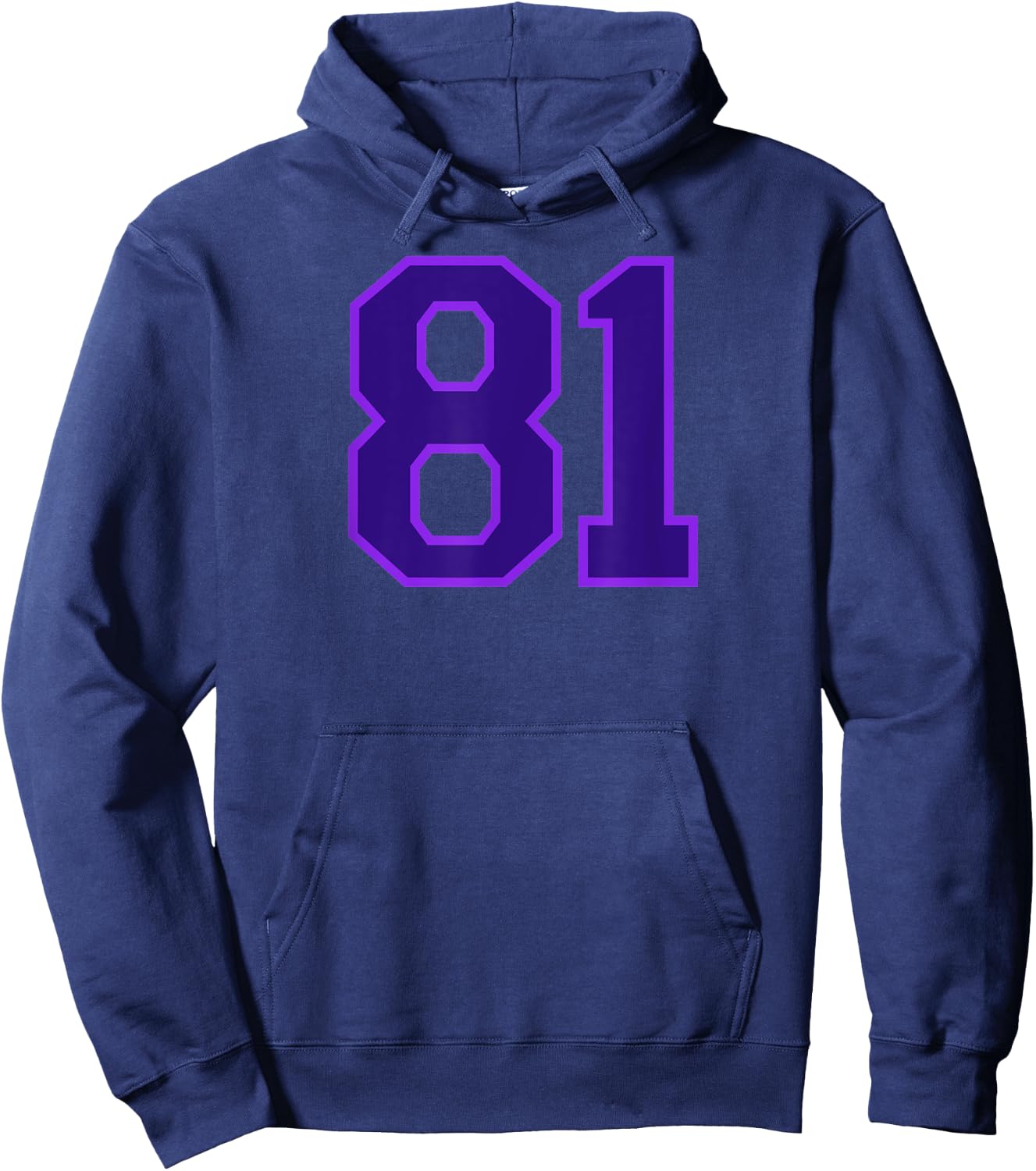 Jersey Number #81 Sports Uniform Purple Lucky Number Hoodie - Hoodie | Navy