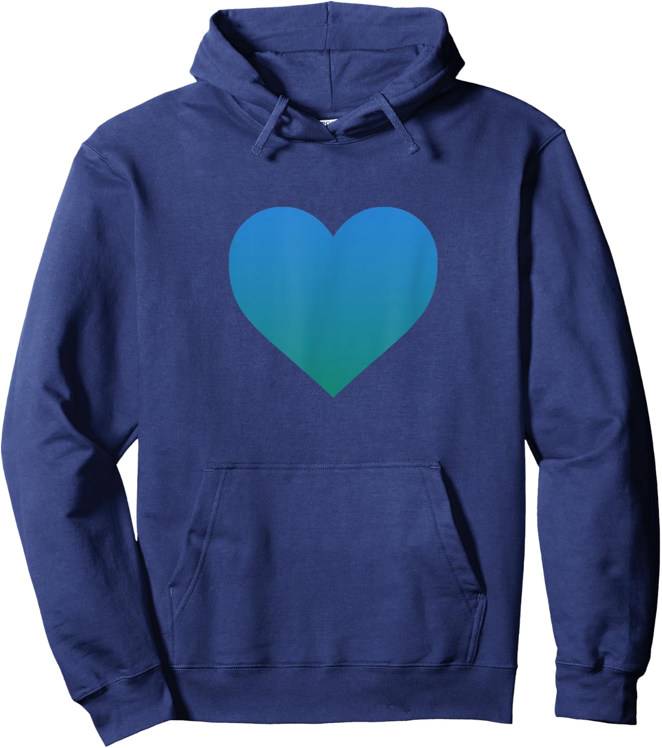 I Love You Teal Blue Heart Valentine's Day Emoticon T Shirt Hoodie - Hoodie | Navy