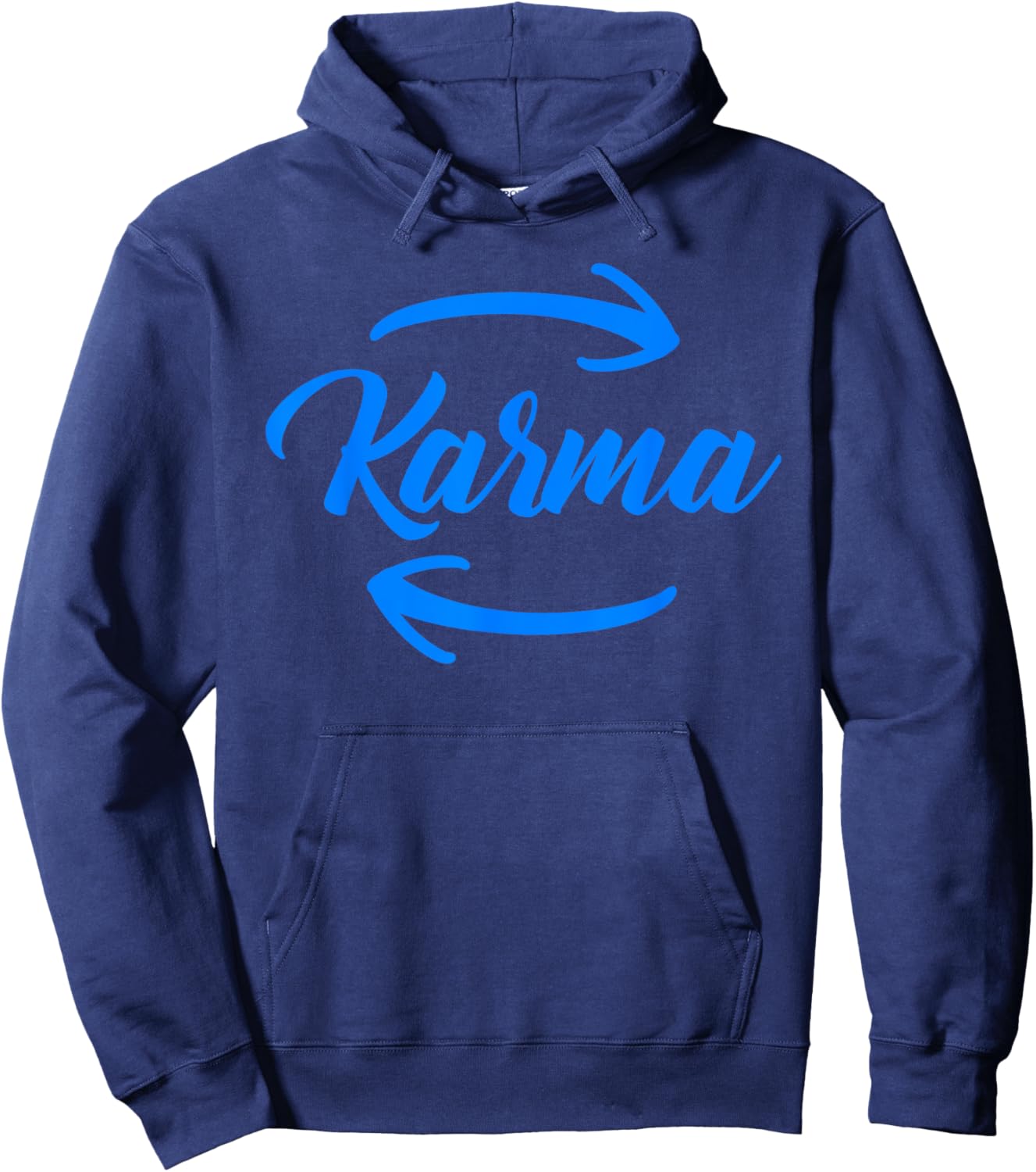 Retro Karma Circular Arrow Inspirational Positivity Sayings Hoodie - Hoodie | Navy