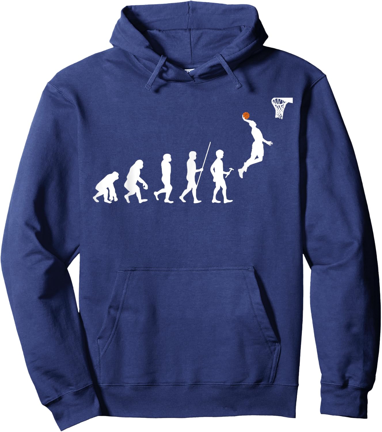 Human Evolution Basketball Hoodie - Hoodie | Navy