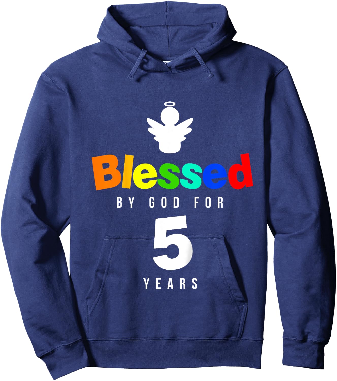 5th Birthday Christian gift Blessed by God for 5 years old Hoodie - Hoodie | Navy