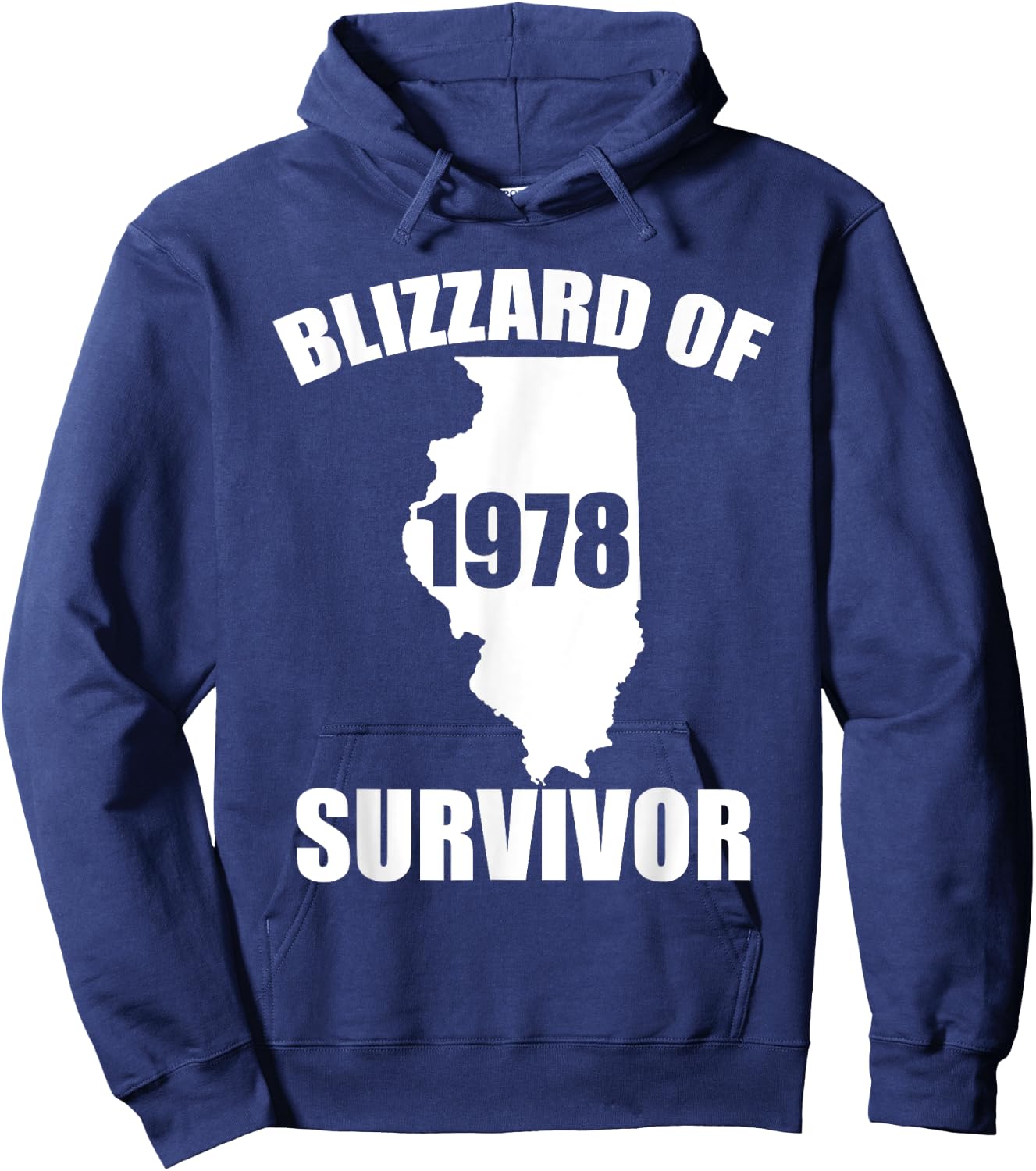 Blizzard Of 1978 Survivor Funny Illinois Winter Snowstorm Hoodie - Hoodie | Navy
