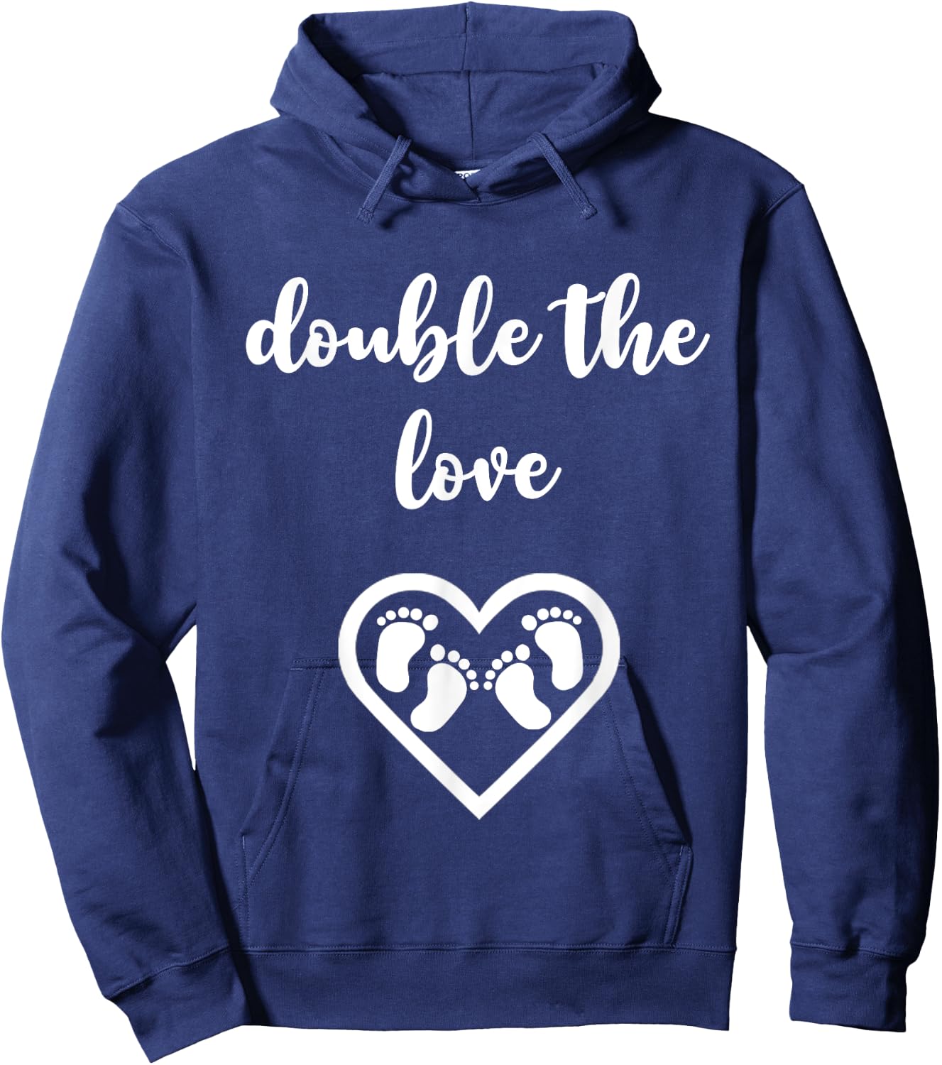 Twins Pregnancy Shirt for Pregnant Expecting Moms Double Hoodie - Hoodie | Navy