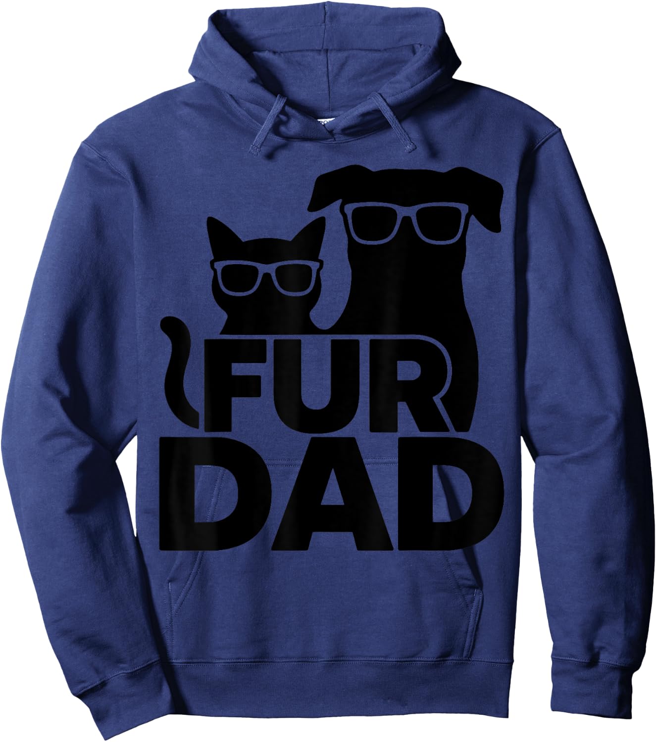 Funny Fathers Day Best Fur Dad Ever Dog Cat Owner Men Hoodie - Hoodie | Navy