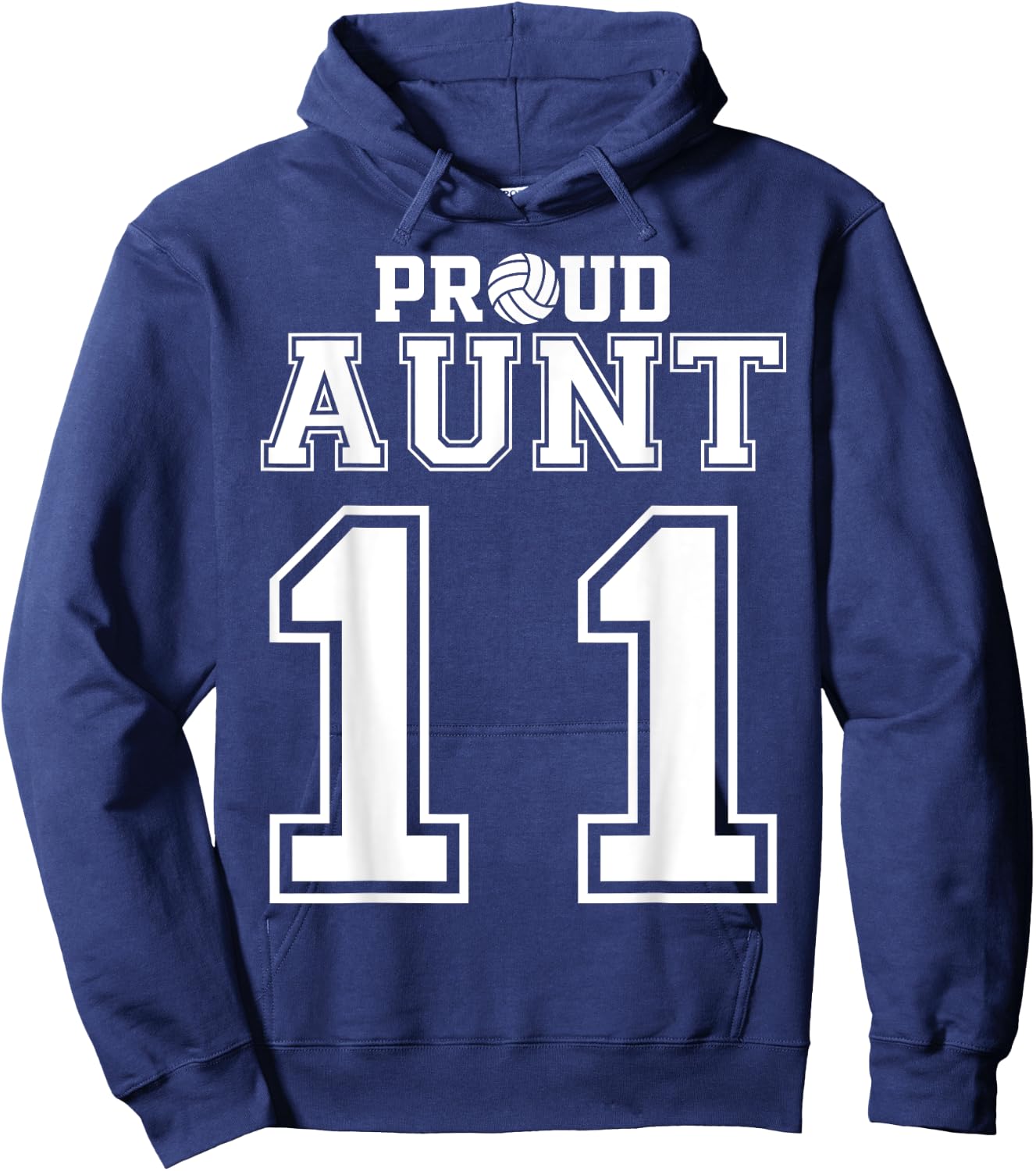 Custom Proud Volleyball Aunt Number 11 Personalized Women Hoodie - Hoodie | Navy