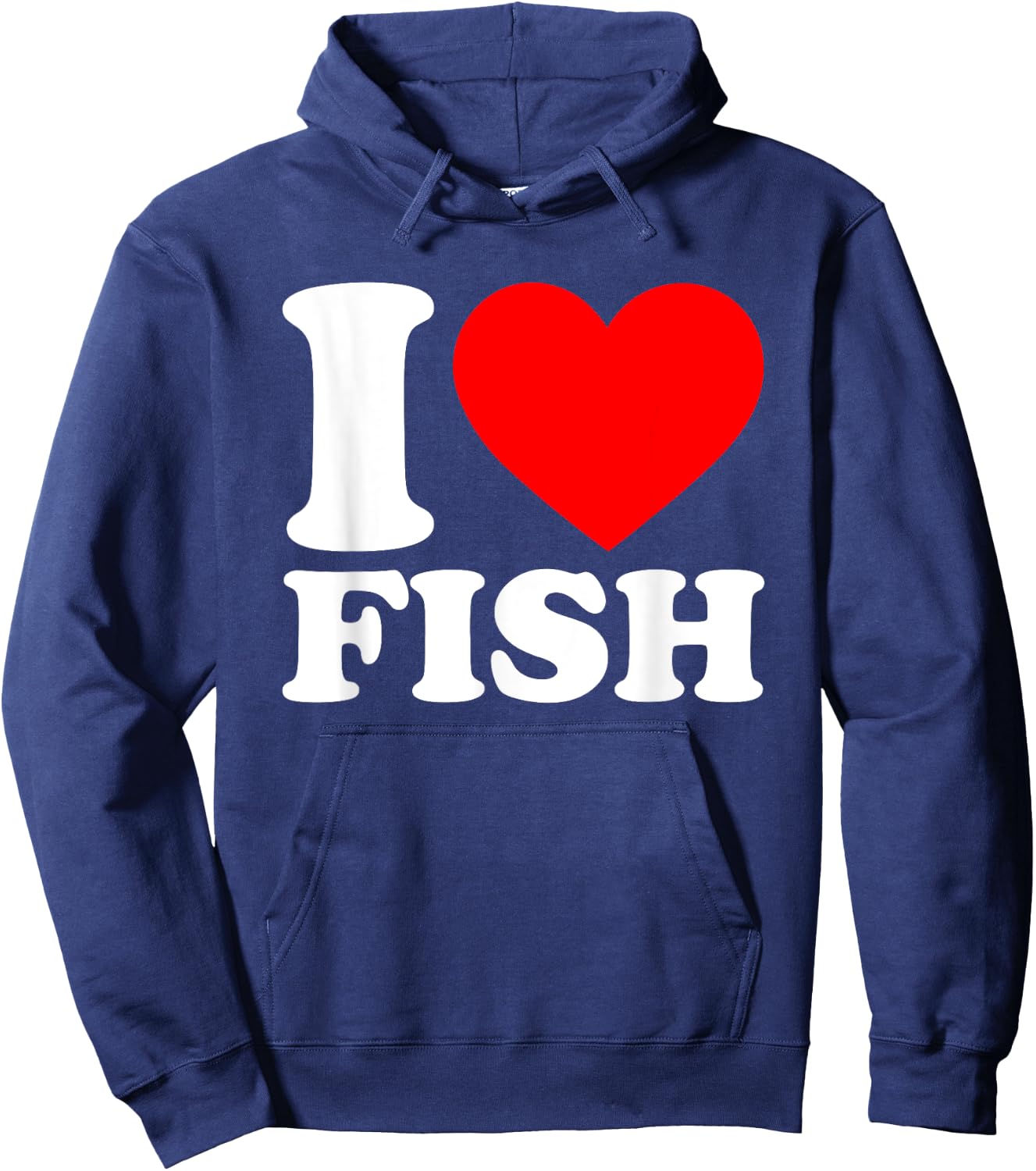I Love Fish, I Heart Fish Hoodie - Hoodie | Navy