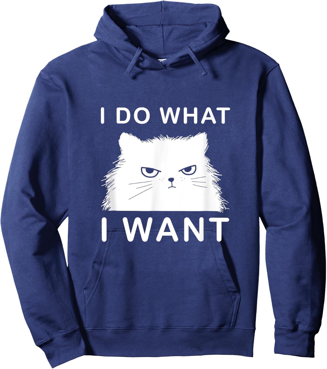 Retro 80s 90s Cat Lovers Funny I Do What I Want Cat Women Hoodie - Hoodie | Navy