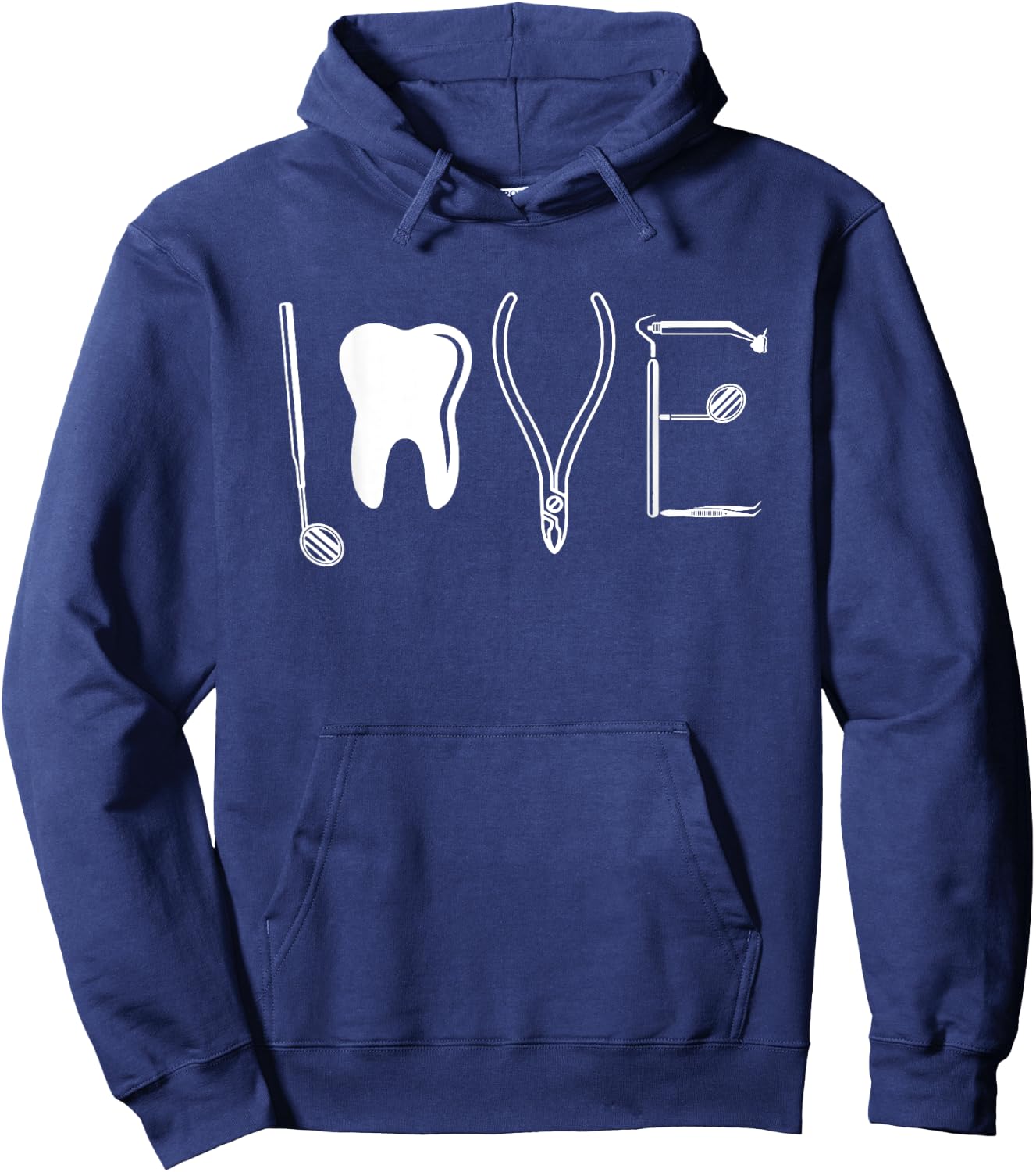 Cute Dental Tools Design Dental Hygienist Men Women Dentist Hoodie - Hoodie | Navy