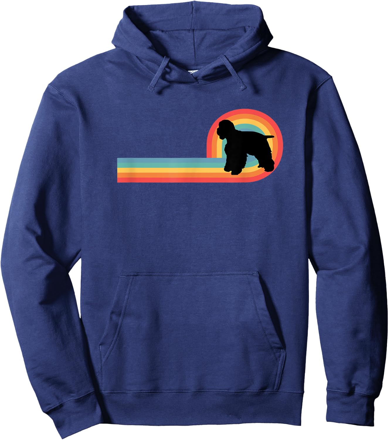 American Cocker Spaniel 70s Retro Rainbow Dog Pet Owner Cute Hoodie - Hoodie | Navy
