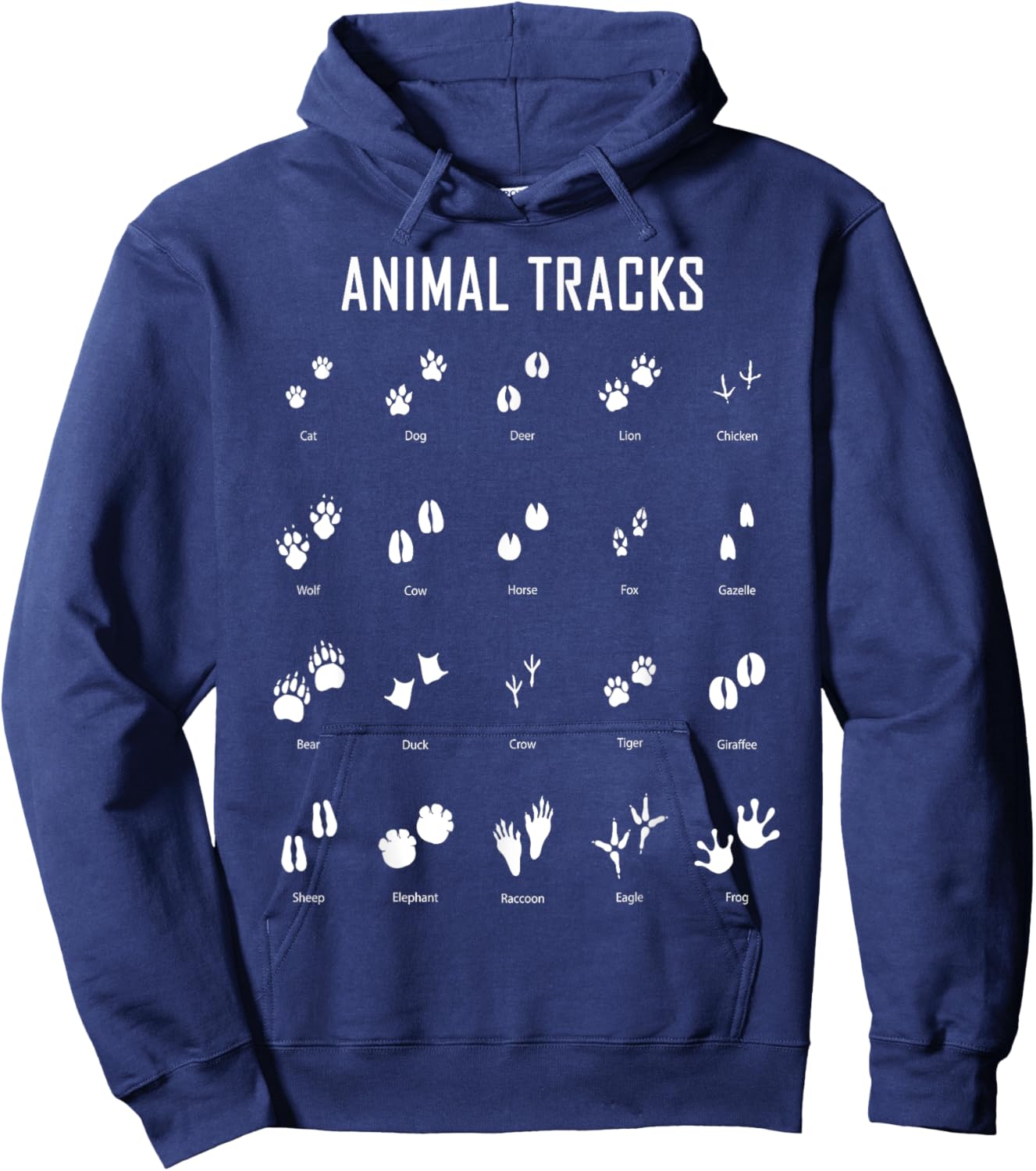 Animal Tracks Footprints Paws Nature Explorer Animals Lover Hoodie - Hoodie | Navy