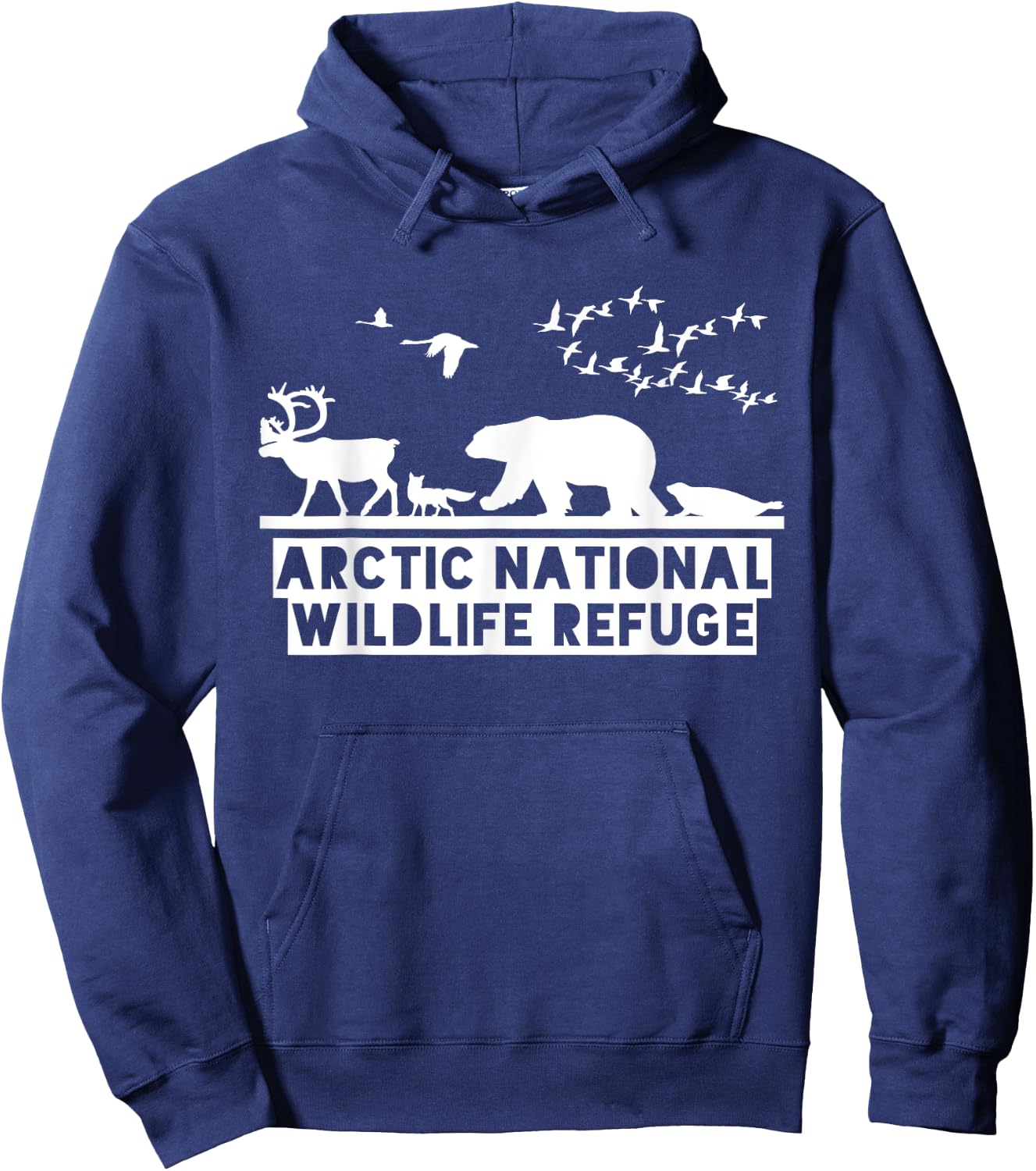 Arctic National Wildlife Refuge Shirt - No Drilling in ANWR Hoodie - Hoodie | Navy