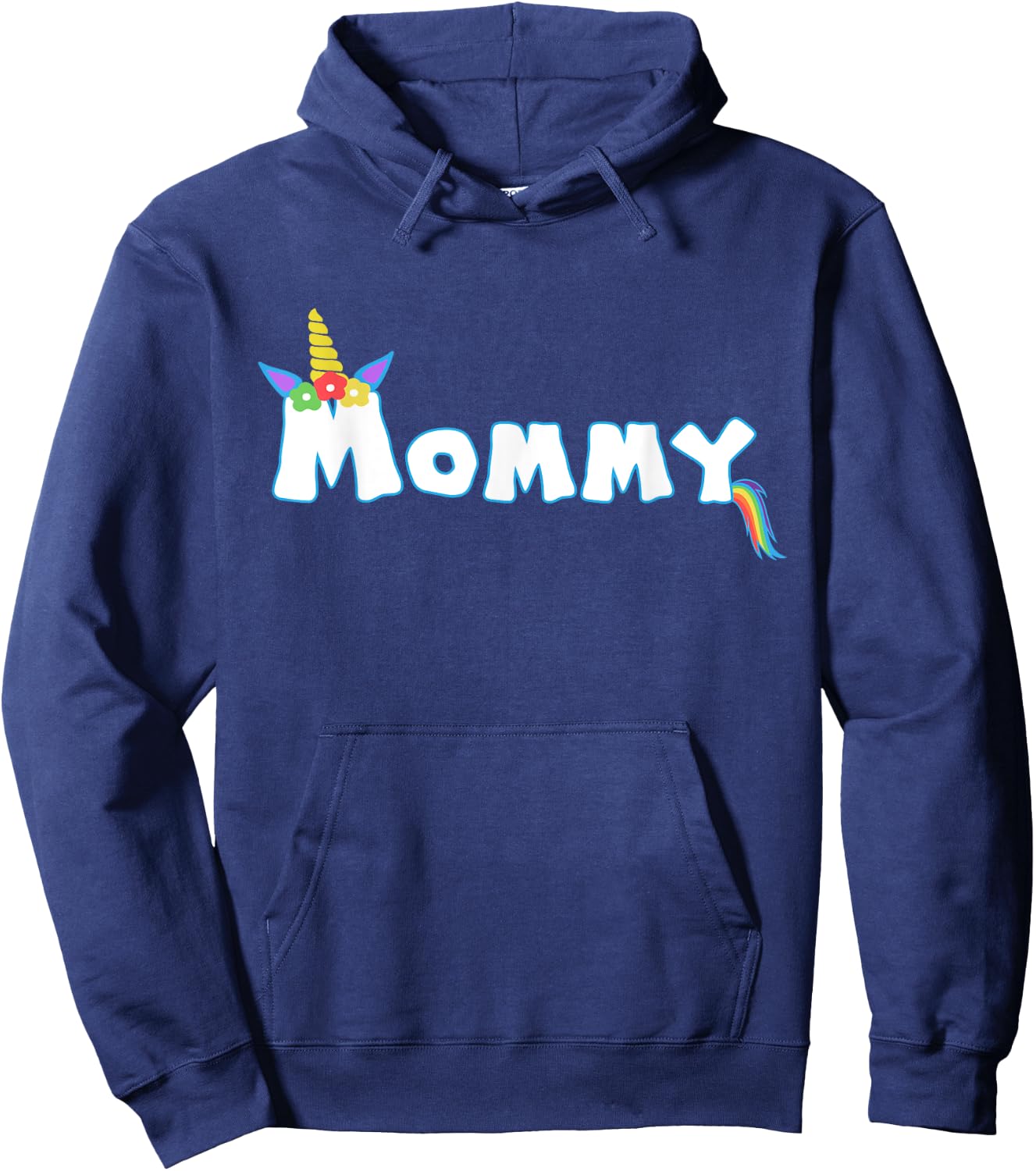 Unicorn Birthday Girl Funny Mommy Mom Family Hoodie - Hoodie | Navy
