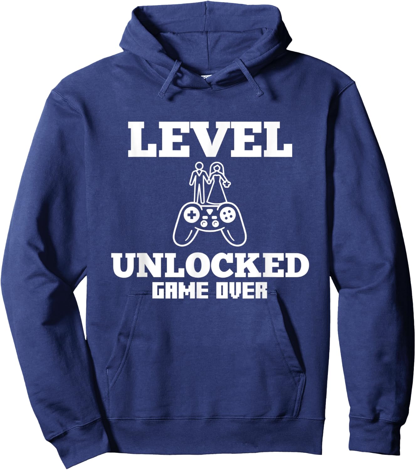 Gamer Husband Funny Wedding Gift Game Over Hoodie - Hoodie | Navy