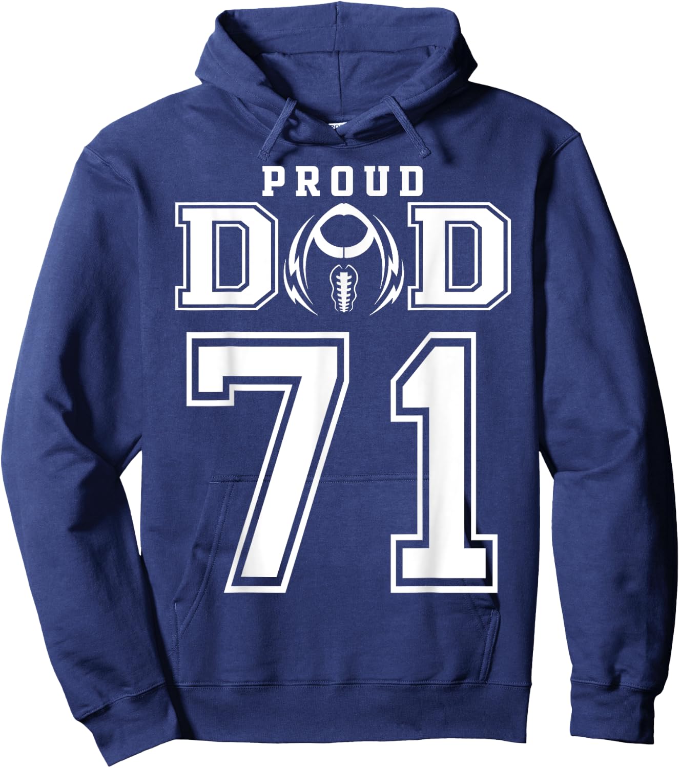 Custom Proud Football Dad Number 71 Personalized Hoodie - Hoodie | Navy