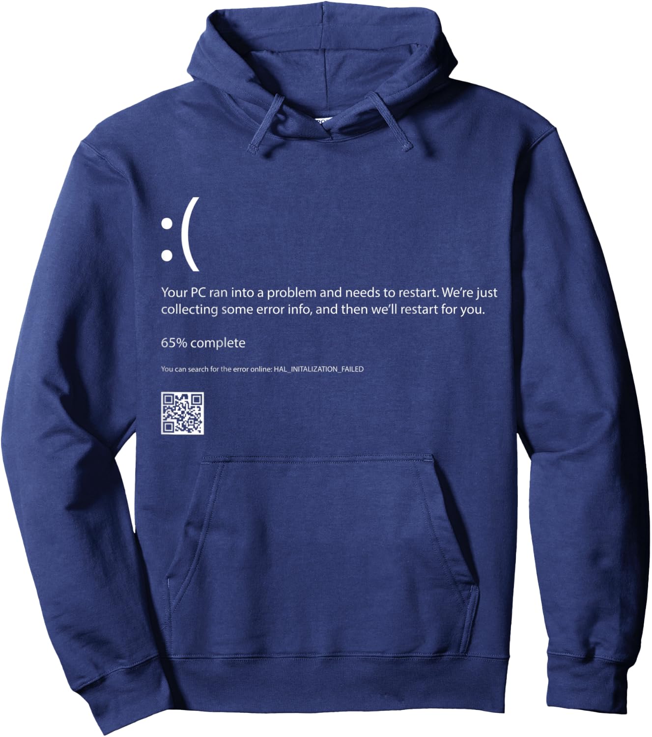 Bluescreen Of Death Blue Screen Error Computer Programming Hoodie - Hoodie | Navy