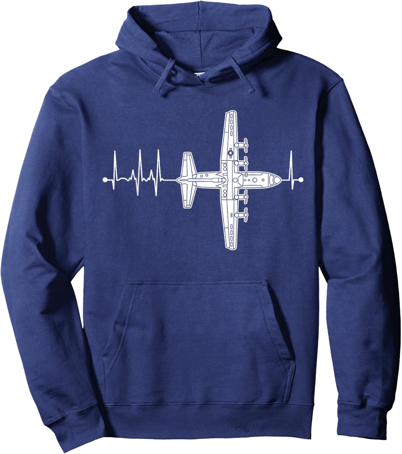 C-130 Hercules Airplane Heartbeat Pulse Military Pilot C130 Hoodie - Hoodie | Navy