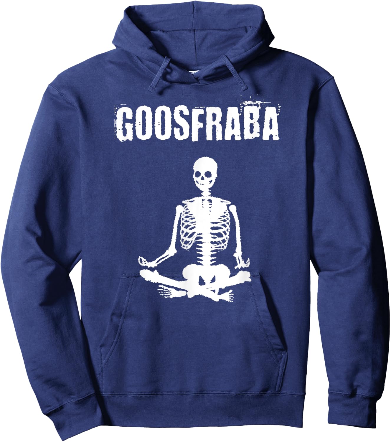 Goosfraba - Funny Meditating Skeleton Shirt Hoodie - Hoodie | Navy