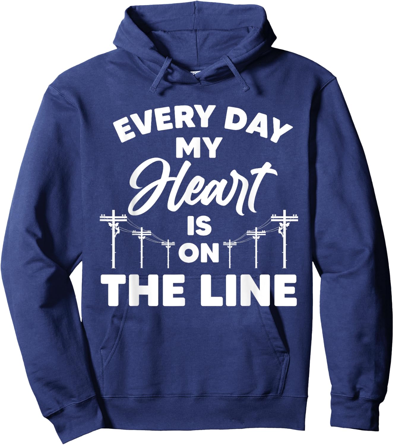 Funny Lineman Wife Girlfriend Design For Lineman Lover Women Hoodie - Hoodie | Navy