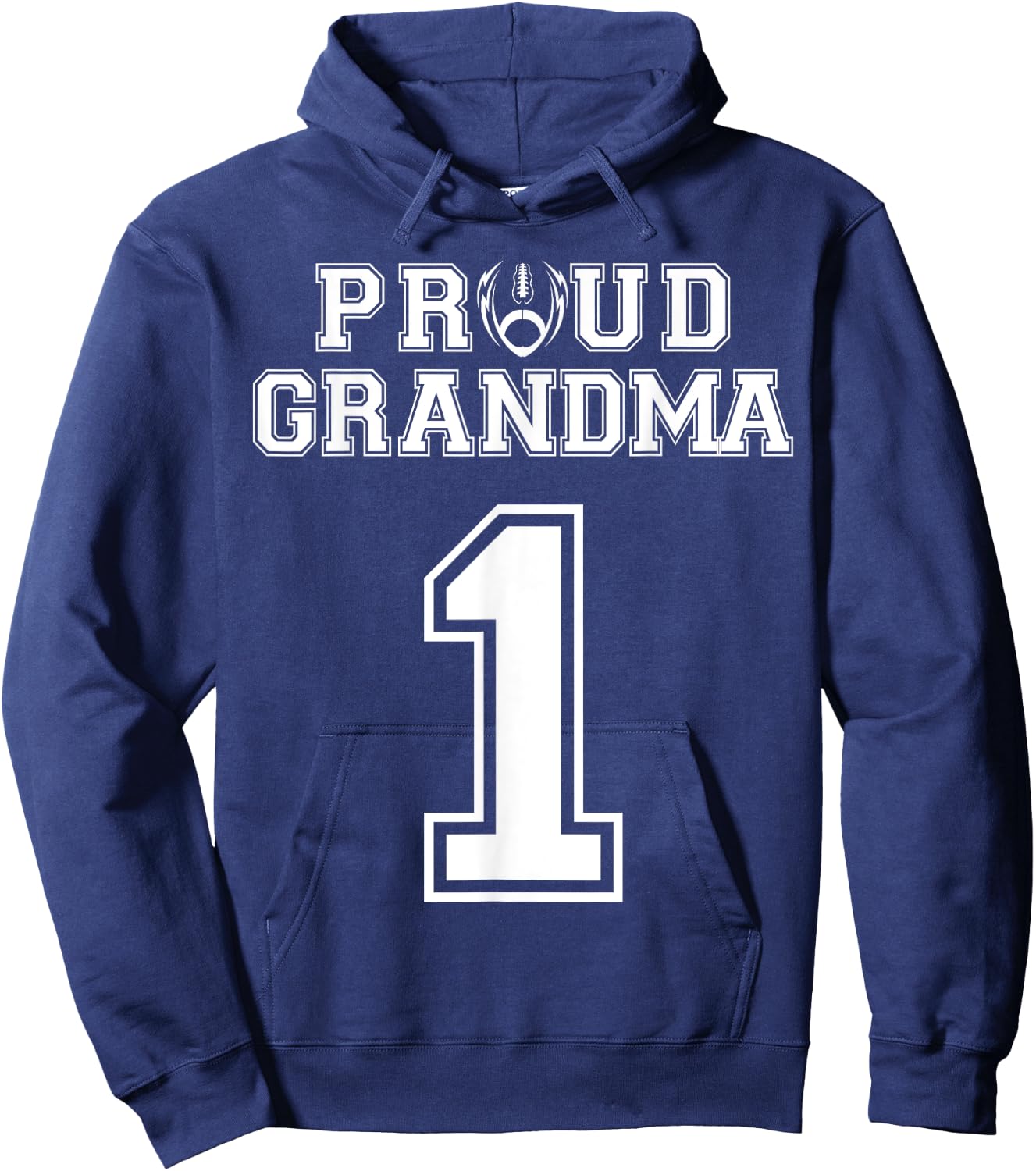 Custom Proud Football Grandma Number 1 Personalized Women Hoodie - Hoodie | Navy