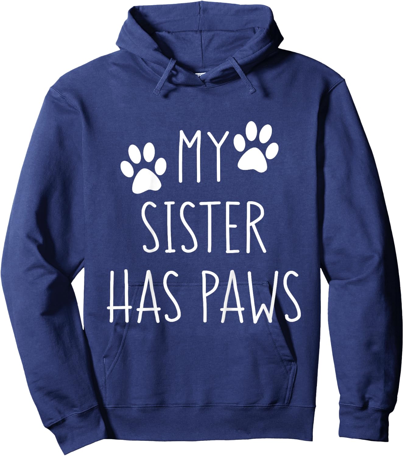 My Big Sister Has Paws for Toddler with Dog Family Hoodie - Hoodie | Navy