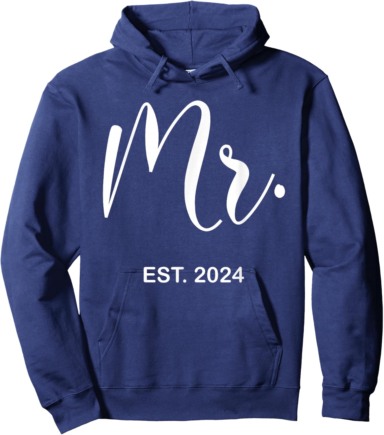 Mr. Est. 2024 Just Married Wedding Hubby Mr & Mrs Men Hoodie - Hoodie | Navy