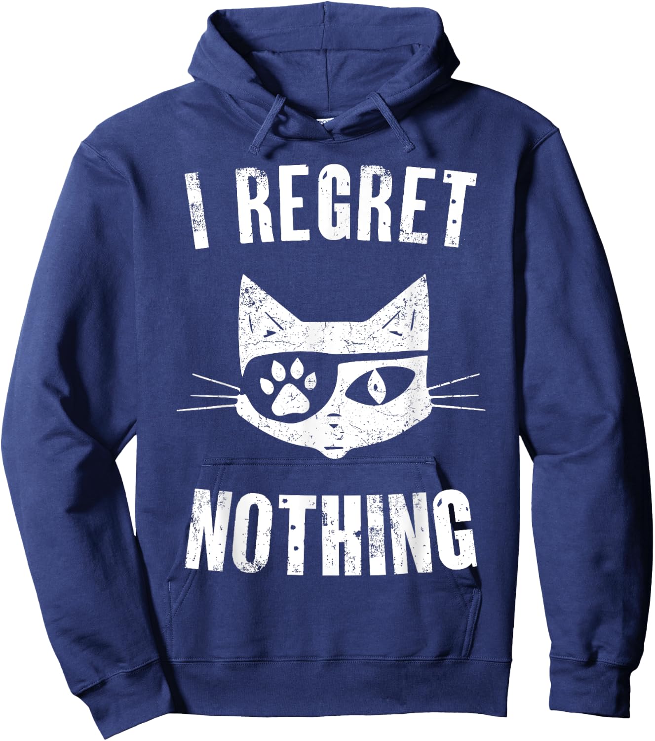 Pirate Cat I Regret Nothing Eye Patch Hook Hoodie - Hoodie | Navy