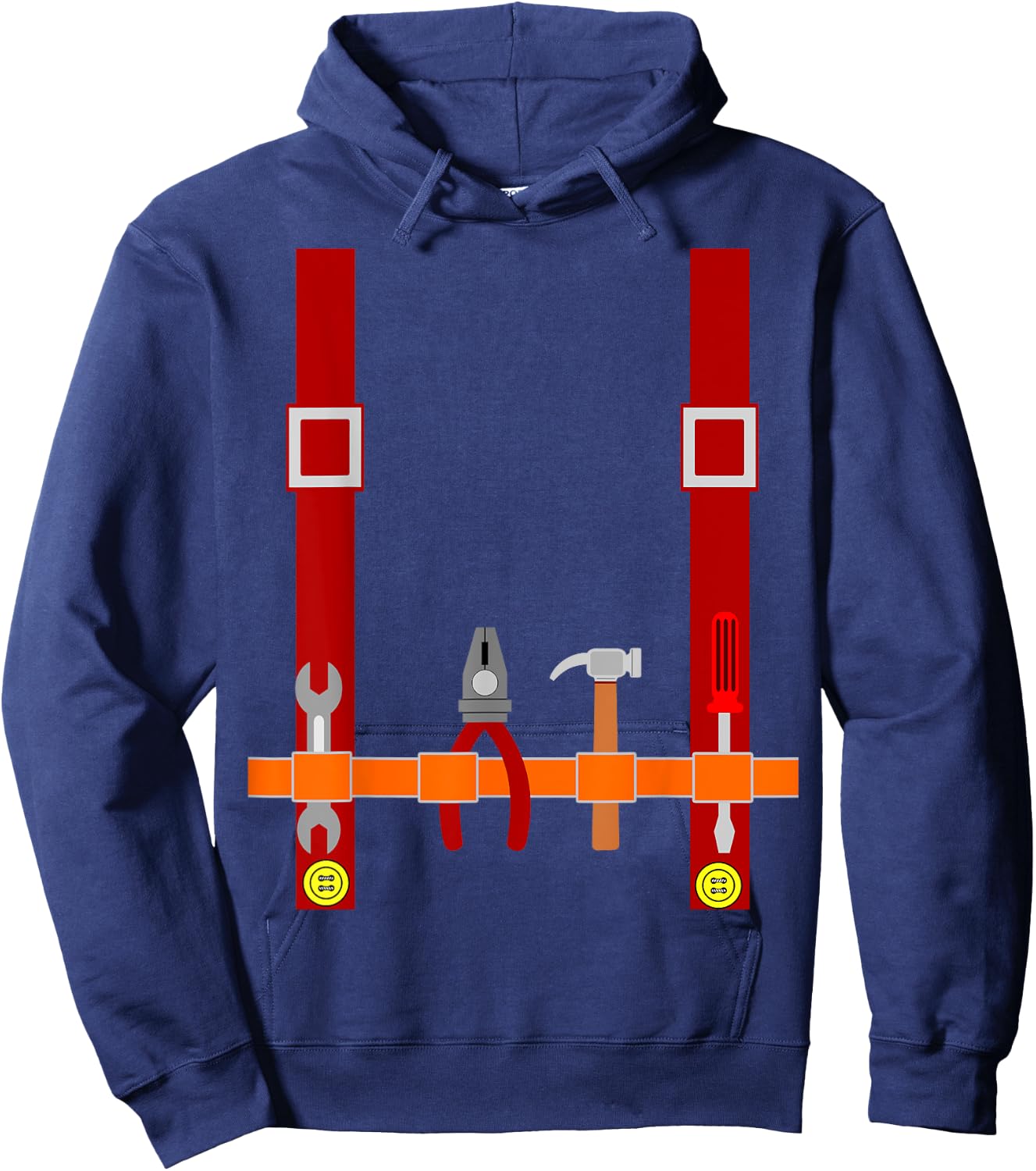 Men's Plumber Costume Halloween Fancy Dress Up Hoodie - Hoodie | Navy