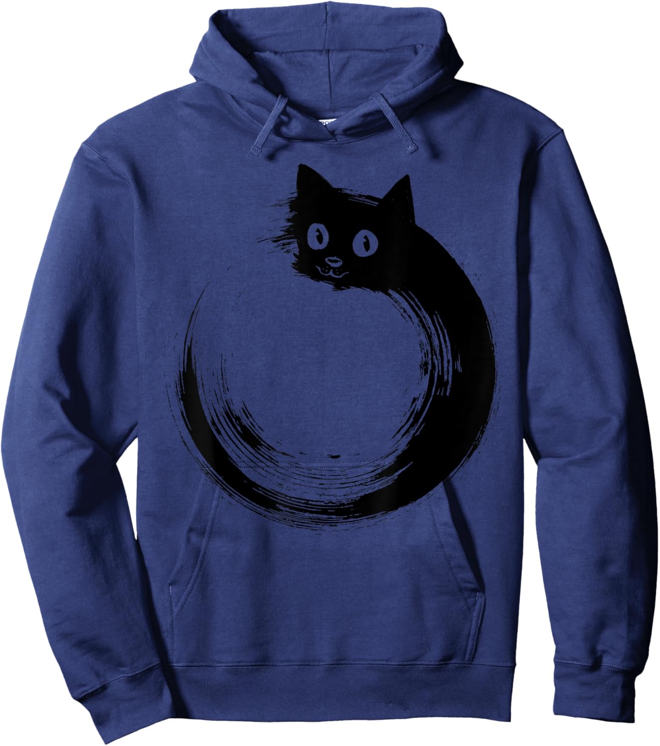 Dog Eat Doug -Adults Funny Cat Circle Meditation Japanese Zen Hoodie - Hoodie | Navy