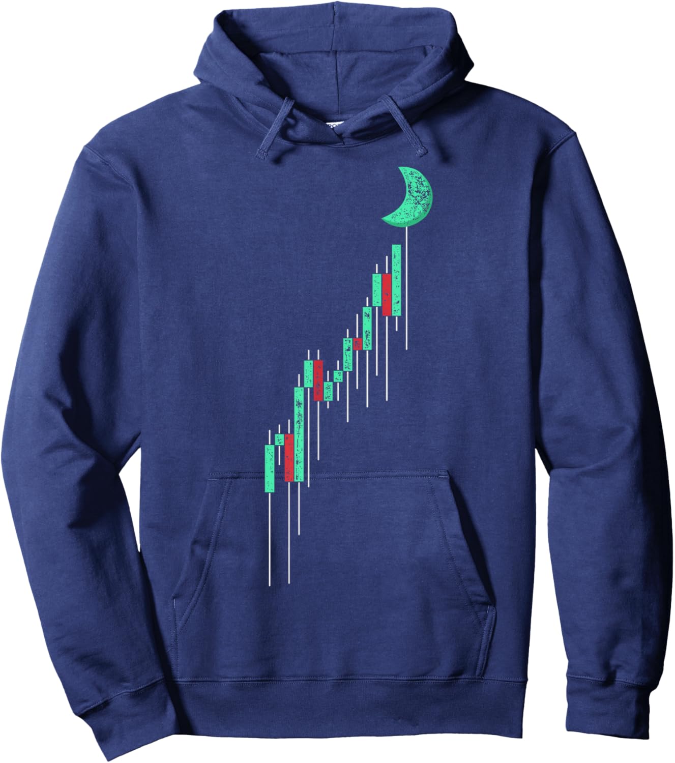 Crypto Currency Hodl Vintage Bull Market Chart To The Moon Hoodie - Hoodie | Navy