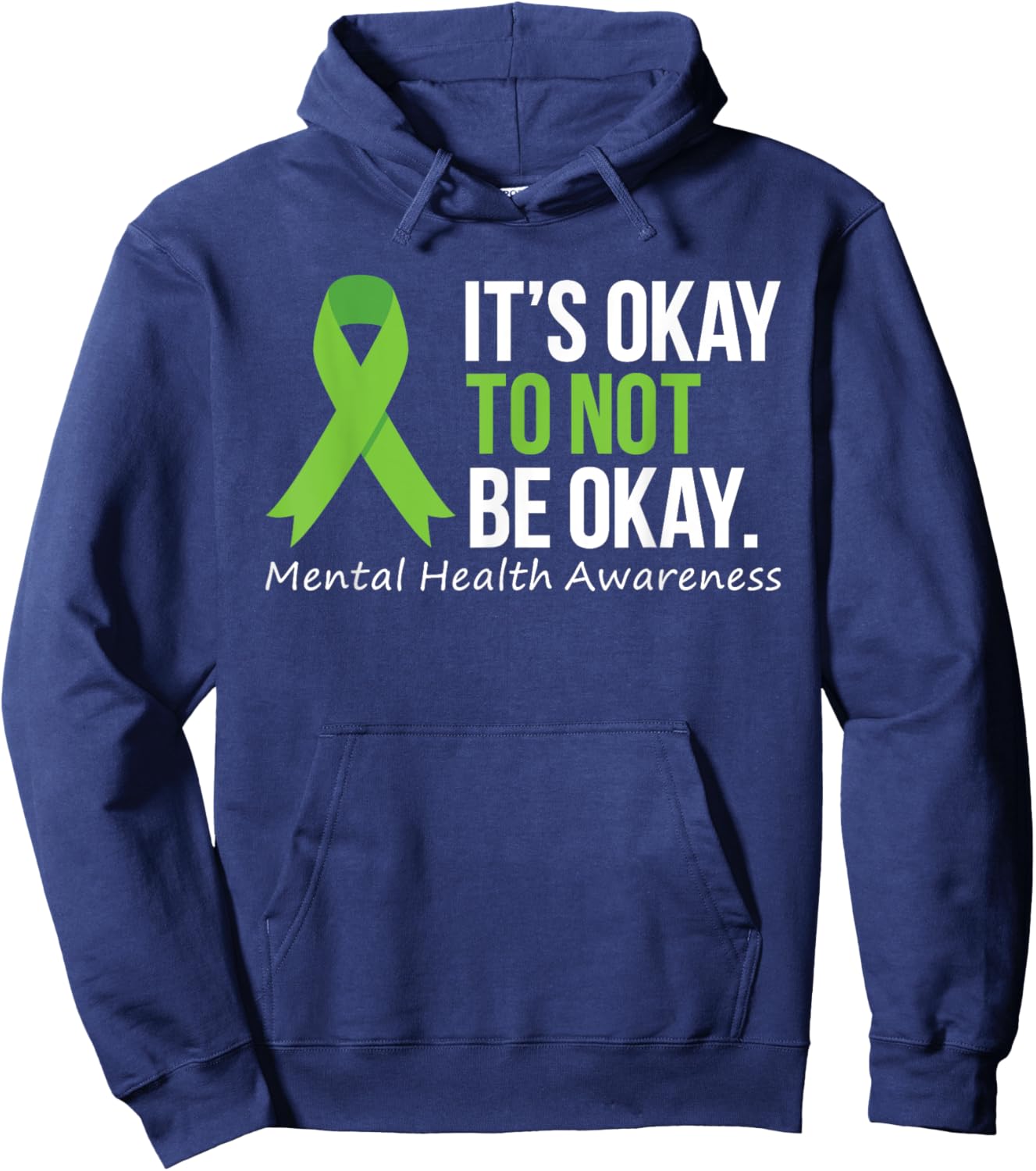 Its Okay To Not Be Okay Shirt Mental Health Awareness Ribbon Hoodie - Hoodie | Navy