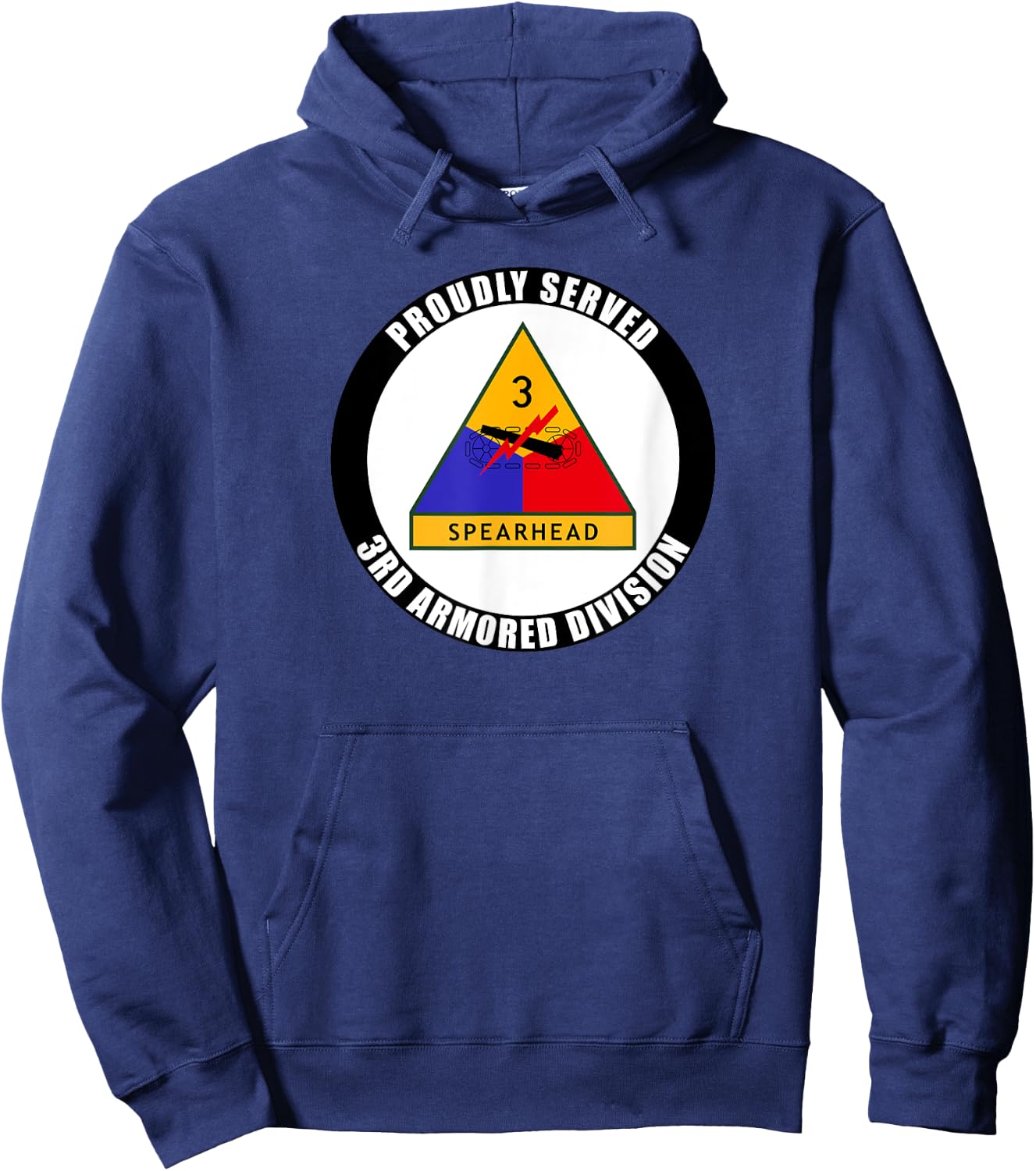 Proudly Served 3rd Armored Division Military Army Veteran Hoodie - Hoodie | Navy