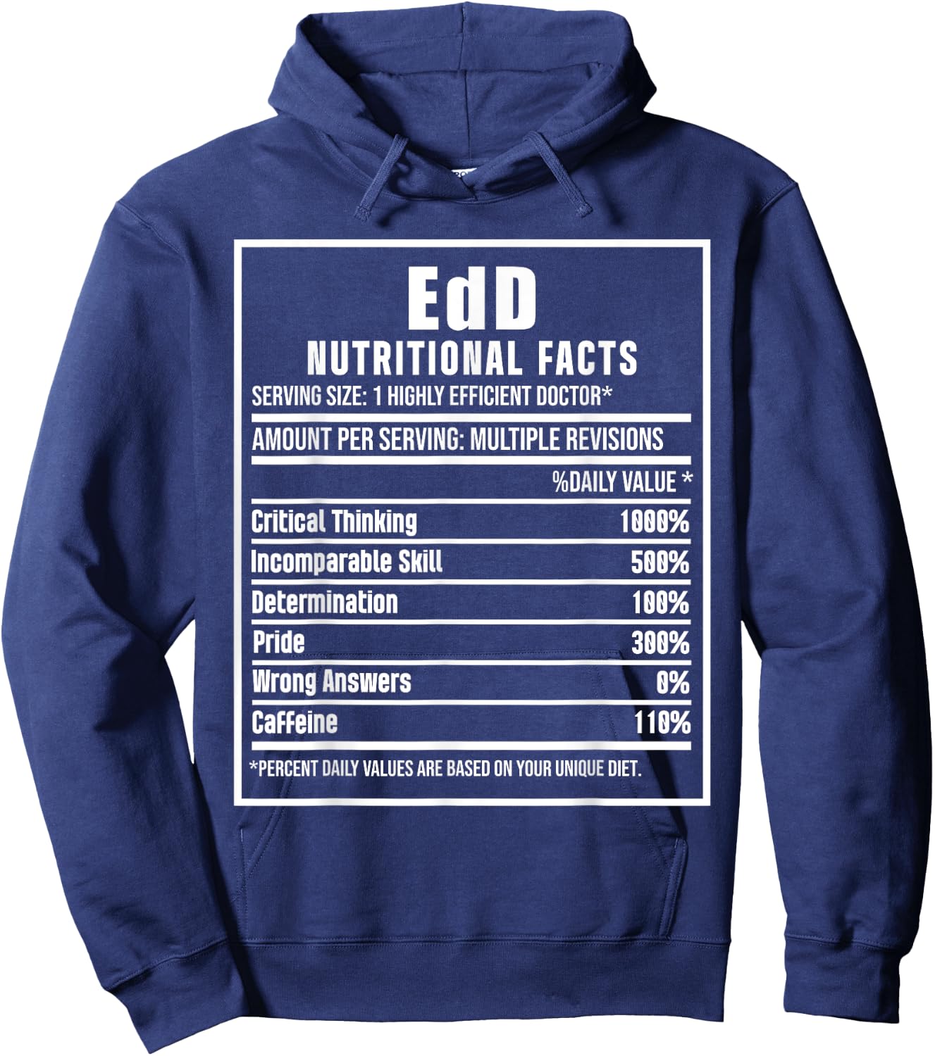 EdD Doctor of Education Nutrition Doctorate Graduation Hoodie - Hoodie | Navy