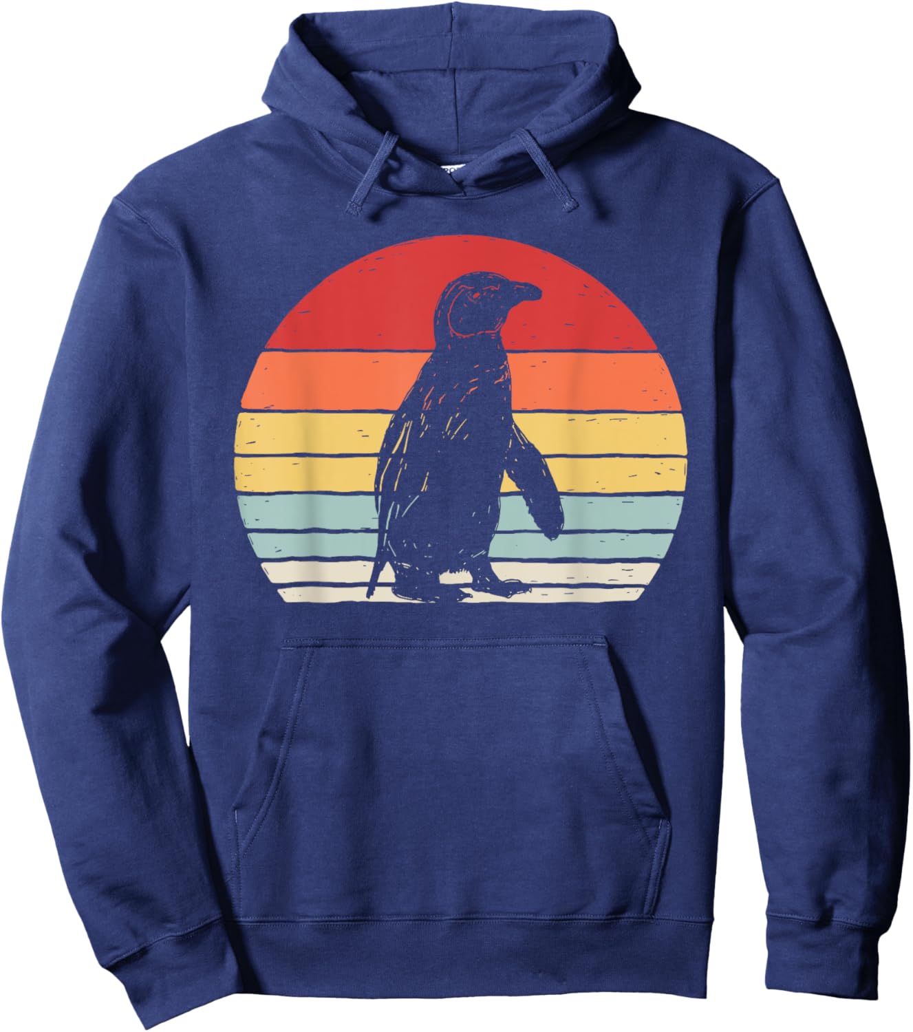 Catch Some Rays Vintage Retro African Penguin Cape Penguin -Adults Black Short Sleeve Hoodie - Hoodie | Navy