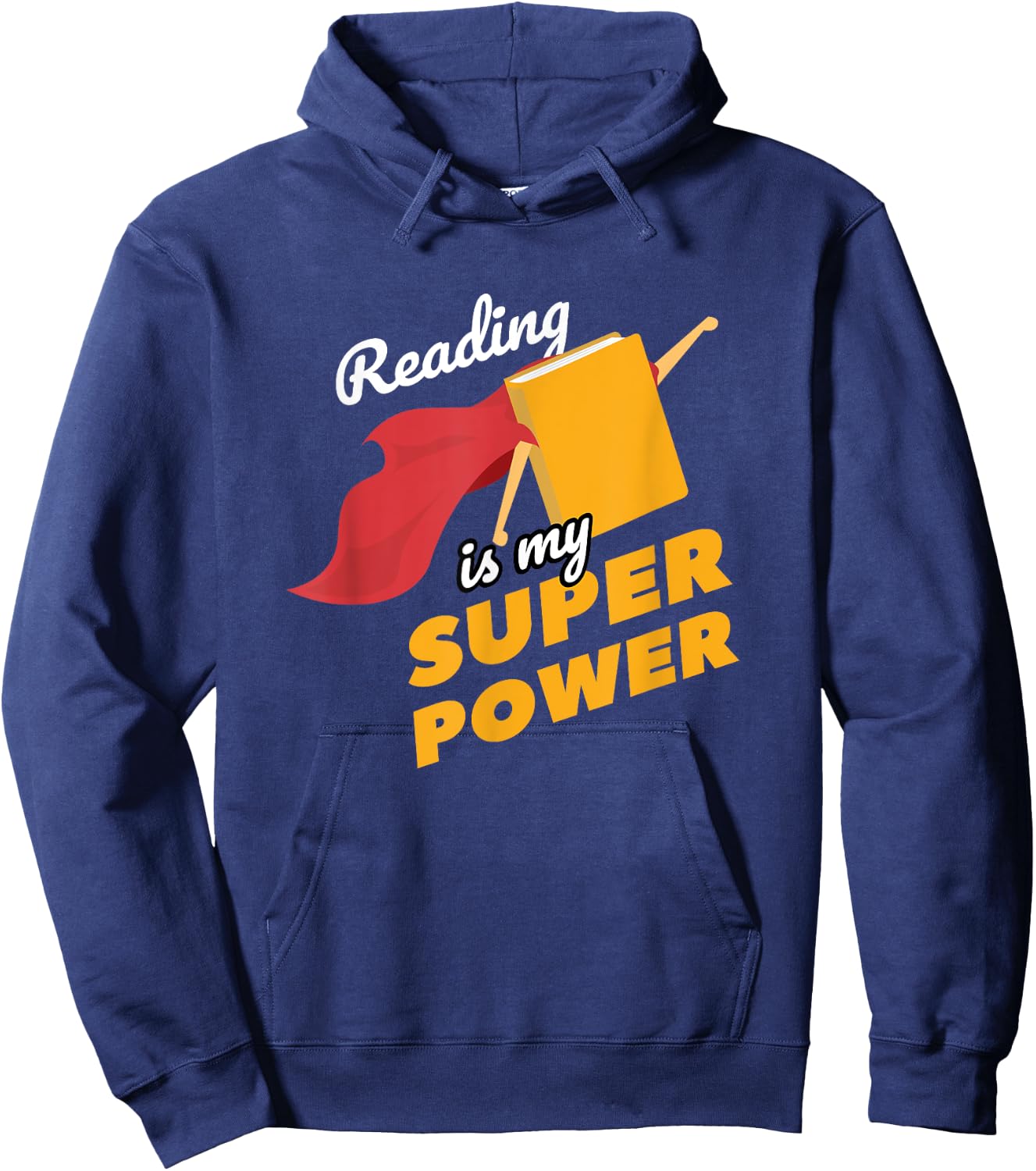 Reading is my Superpower Fun Cute Book Hero Gift Hoodie - Hoodie | Navy