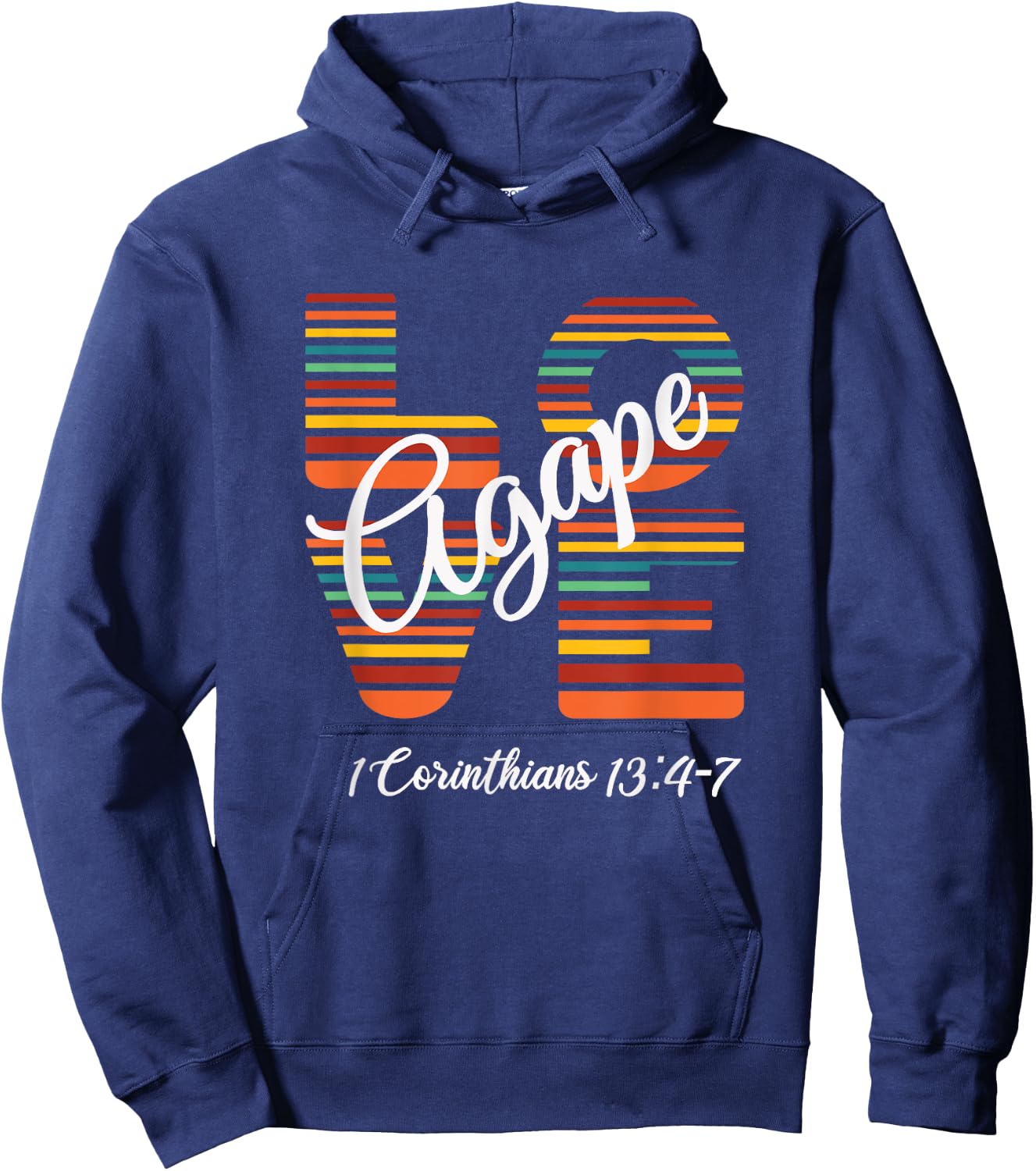 Agape Love Inspirational Christian Hoodie - Hoodie | Navy