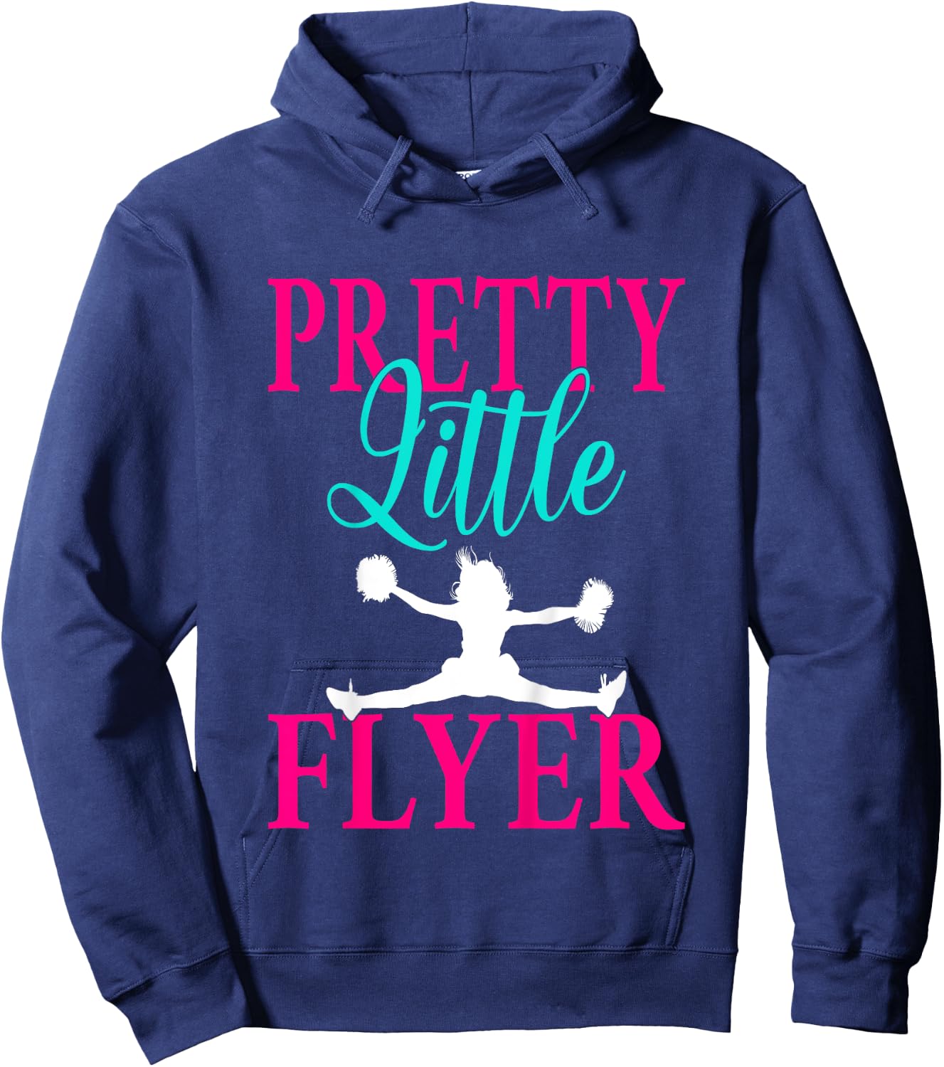 Kids Pretty Little Flyer Funny Cheerleading Cheerleader Girls Hoodie - Hoodie | Navy