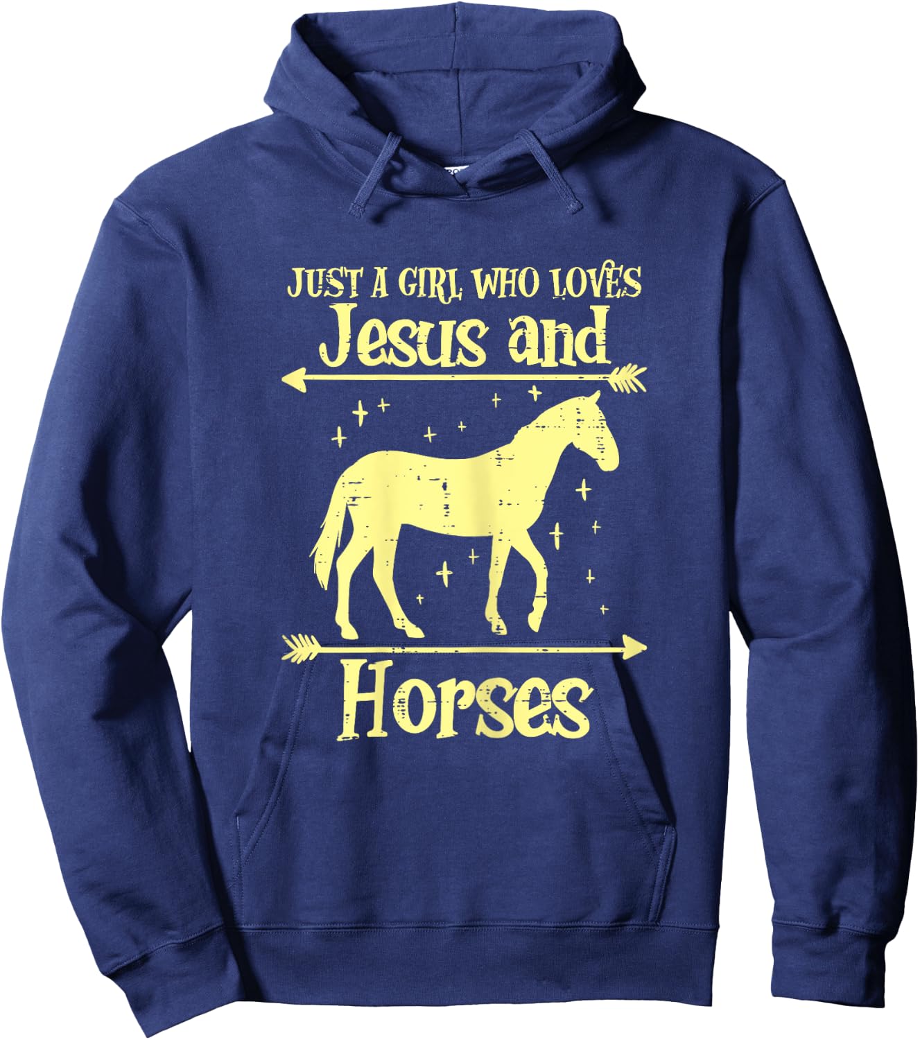 Just A Girl Who Loves Jesus And Horses Christian Girls Women Hoodie - Hoodie | Navy