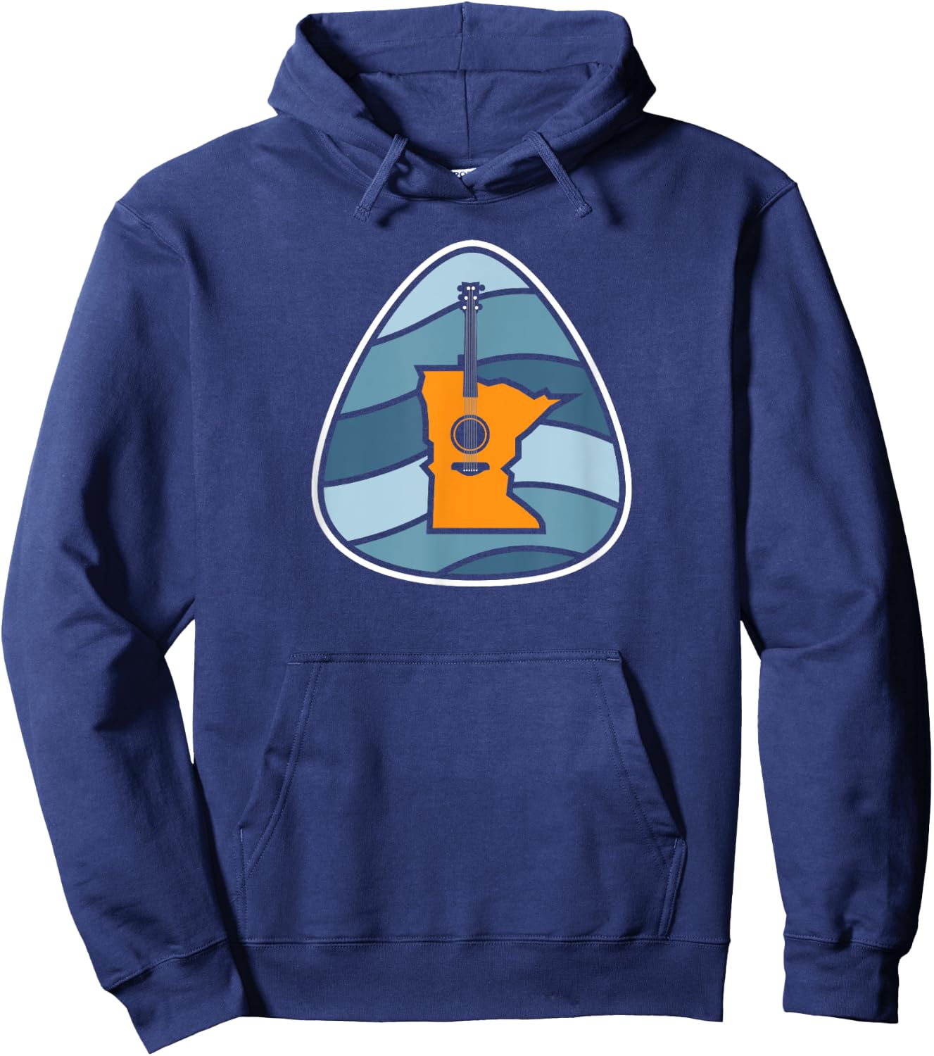 Retro Minnesota Music Acoustic Guitar Rock Hoodie - Hoodie | Navy