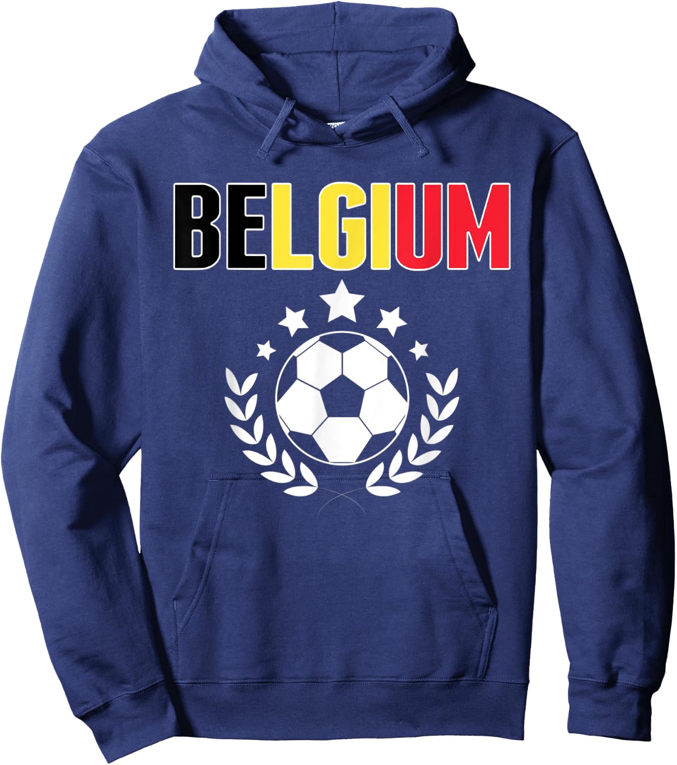 Belgium Soccer Fans Jersey - Belgian Flag Football Lovers Hoodie - Hoodie | Navy