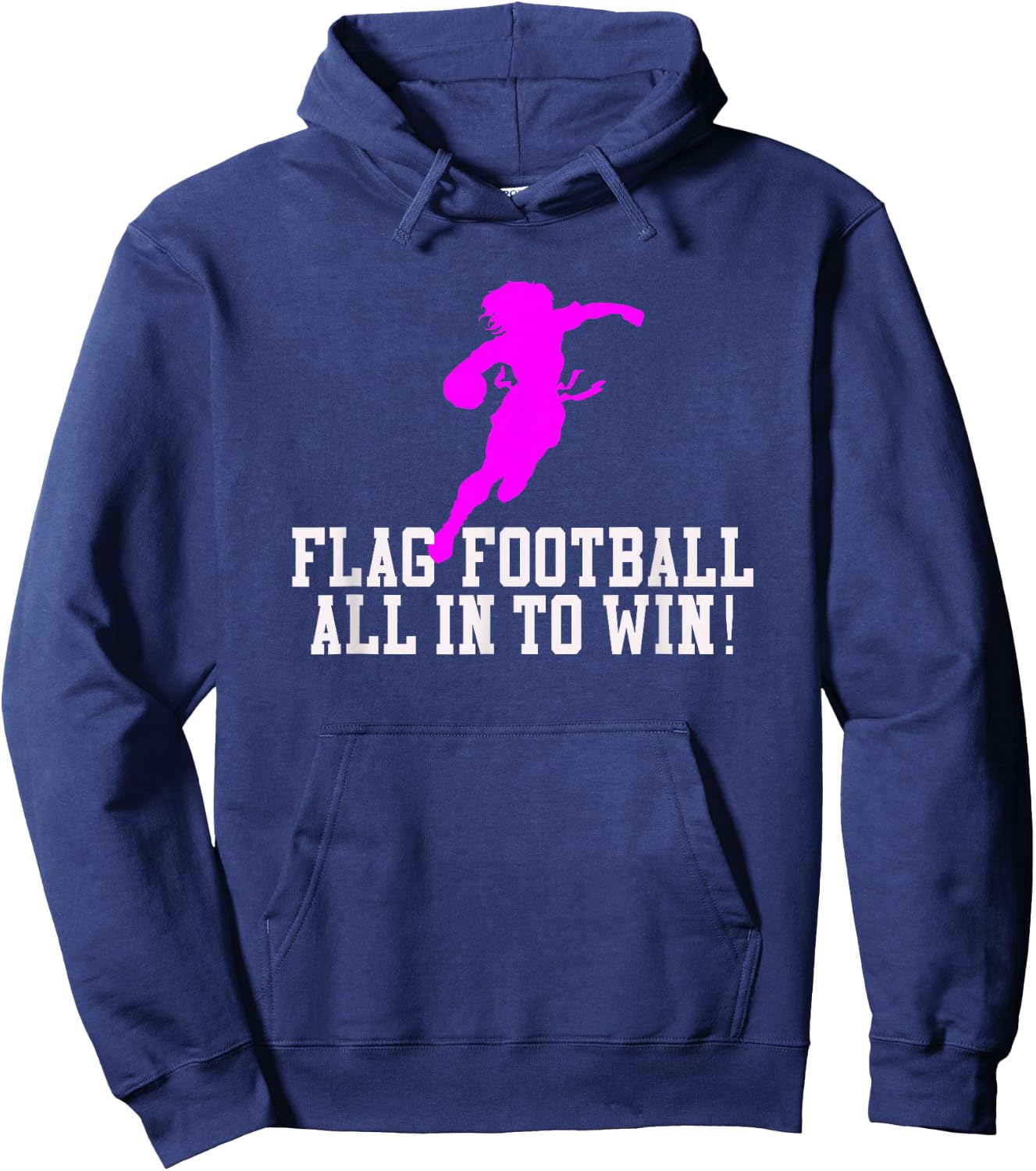 Girls Flag Football for Kids Youth or Women Adults Hoodie - Hoodie | Navy