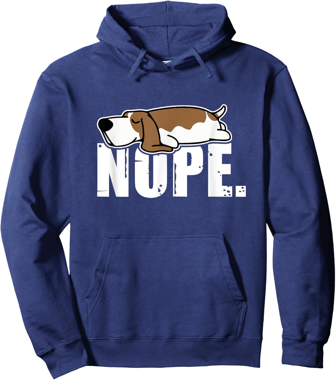 Nope Lazy Basset Hound Dog Sleeping Funny Dog Lovers Men Women Kids Hoodie - Hoodie | Navy
