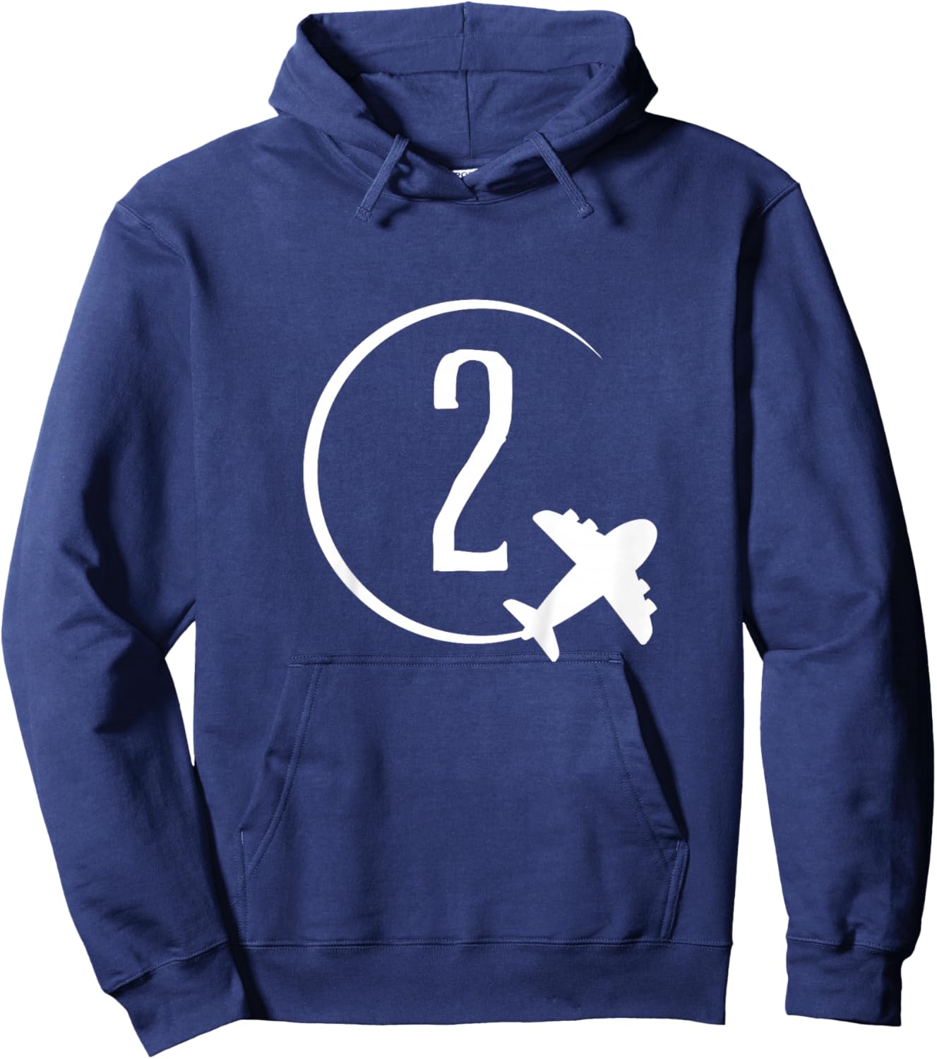 Kids Two year old boy Airplane Shirt. Fun Boy 2nd birthday Hoodie - Hoodie | Navy