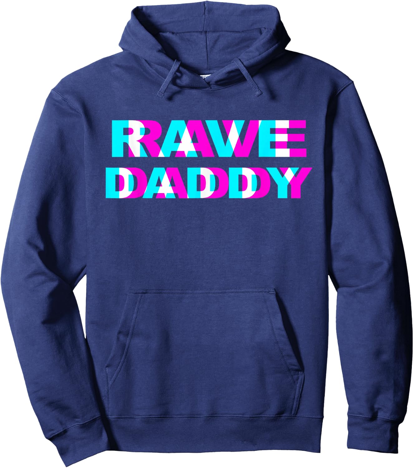 Rave Daddy EDM Music Festival Father Optical Illusion Trippy Small Hoodie - Hoodie | Navy