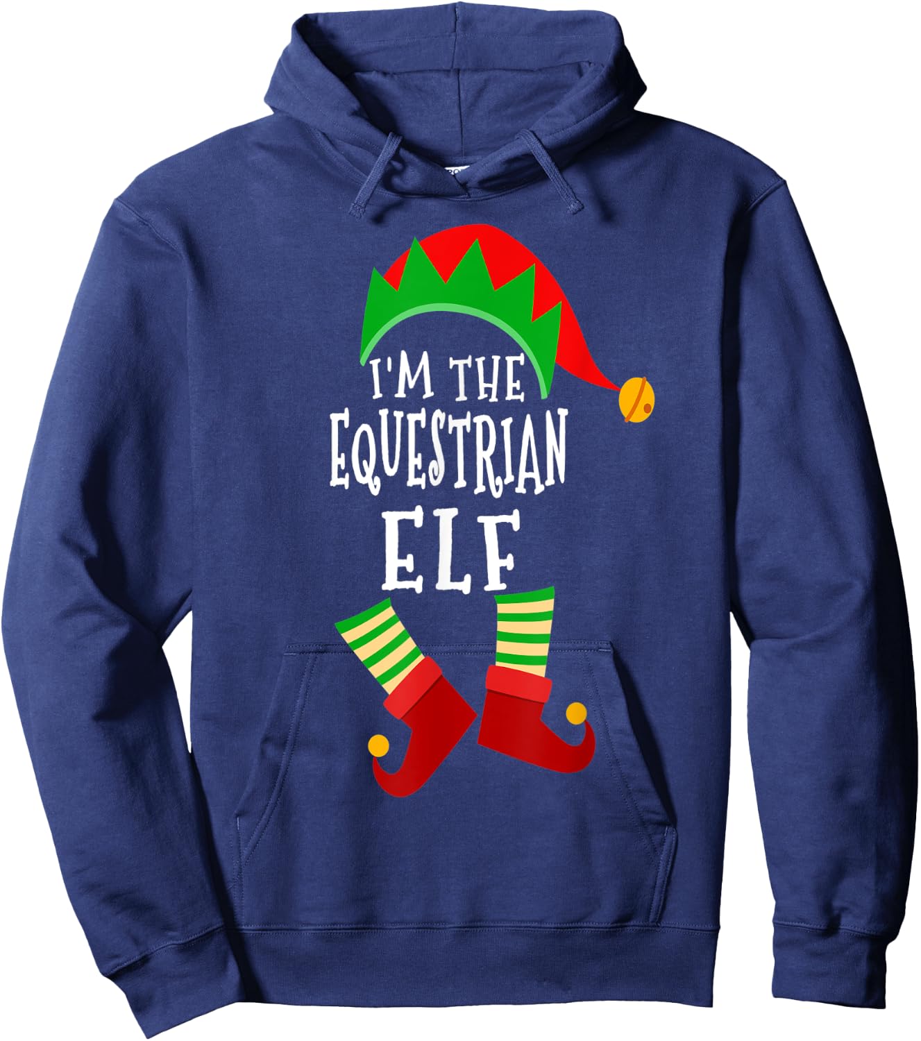 Equestrian Elf Matching Family Group Christmas Elf Costume Hoodie - Hoodie | Navy