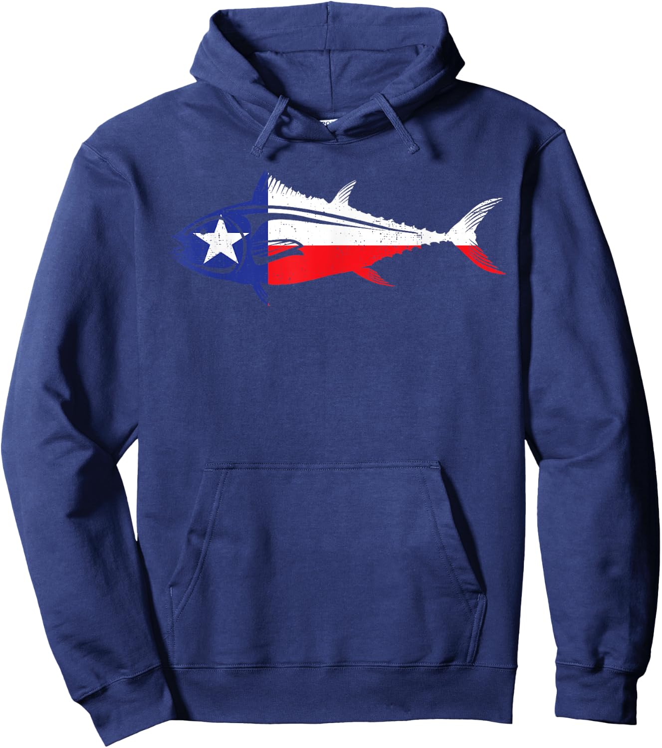 Texas Tuna Fishing Texan Tuna Fisherman Tuna Fish Texas Flag Hoodie - Hoodie | Navy