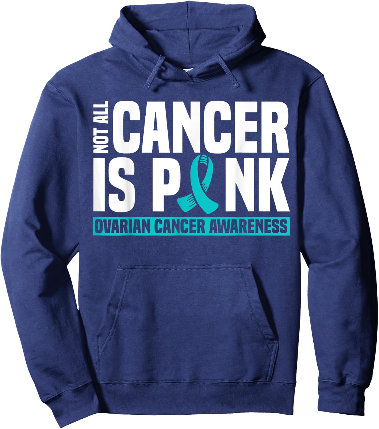 Ovarian Cancer Teal Awareness Ribbon Mother's Day Hoodie - Hoodie | Navy