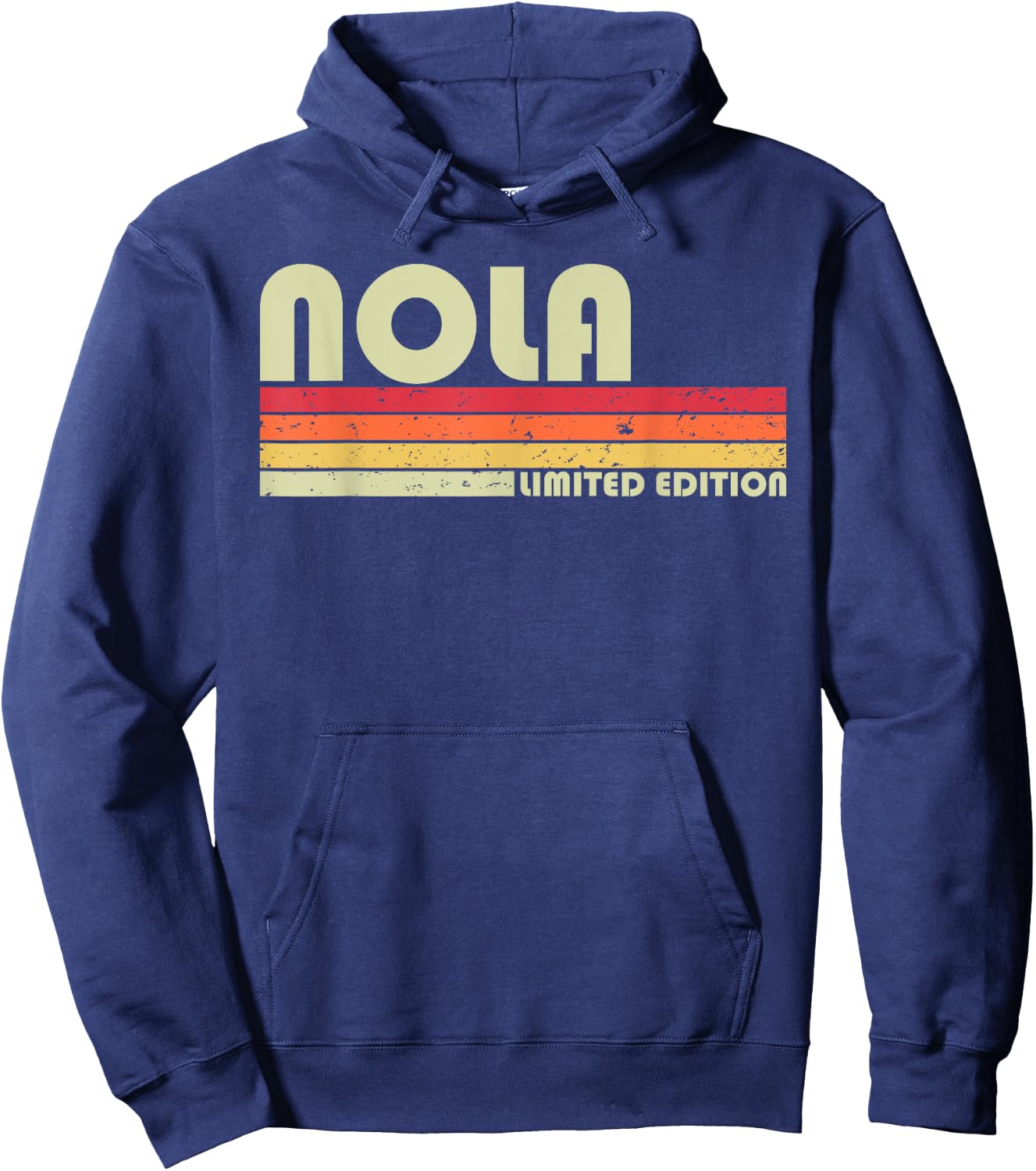 NOLA Gift Name Personalized Retro Vintage 80s 90s Birthday Hoodie - Hoodie | Navy