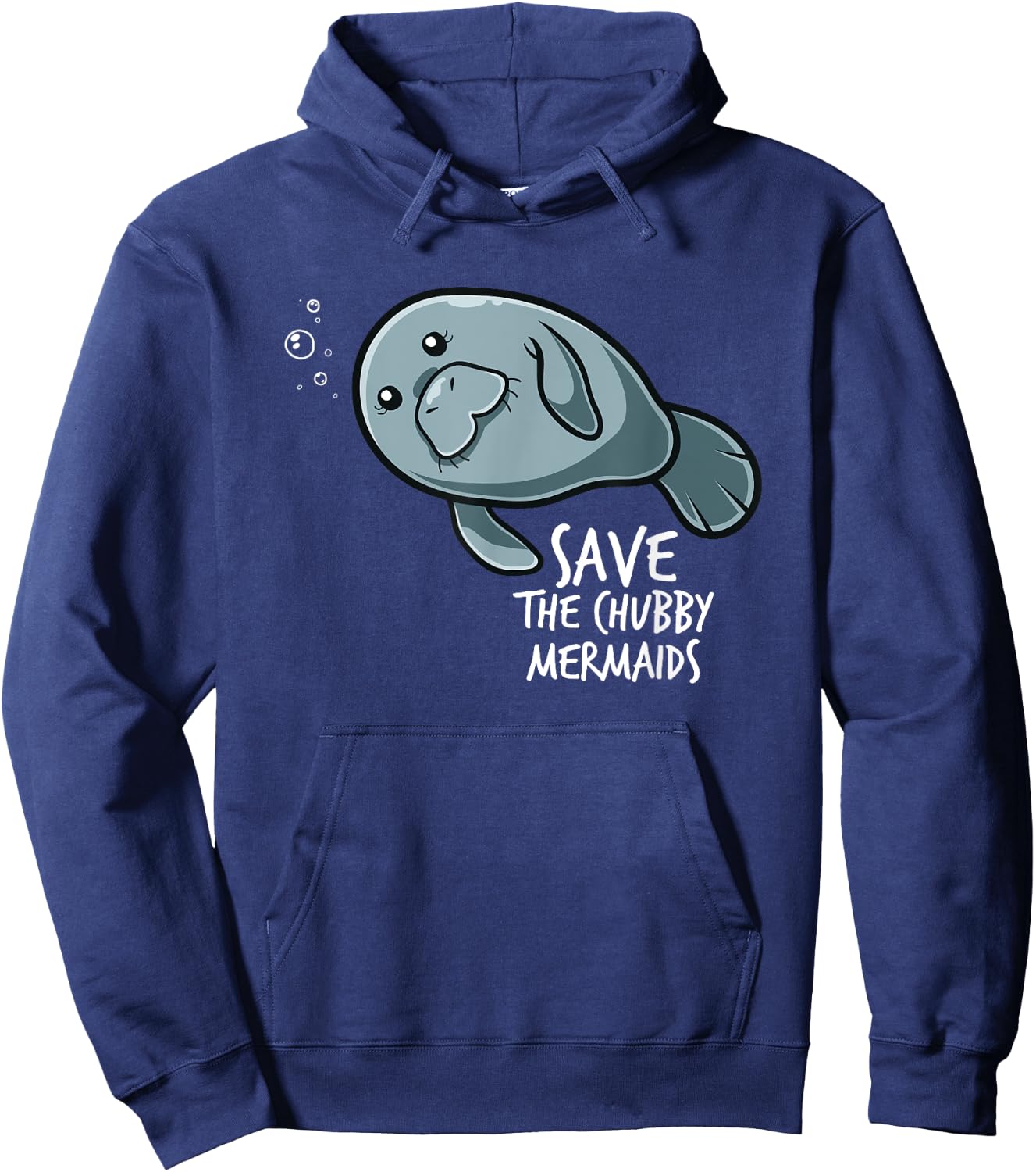 Save The Chubby Mermaid Sea Animal Flaoty Potato Manatee Hoodie - Hoodie | Navy