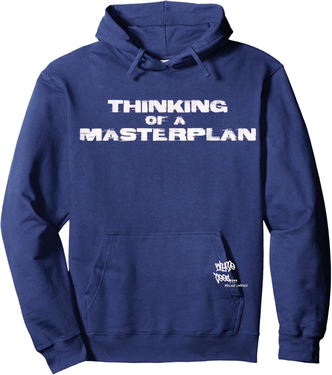 OLD SCHOOL RAP HIP HOP Merch Masterplan Quote 80s Lyric Hoodie - Hoodie | Navy